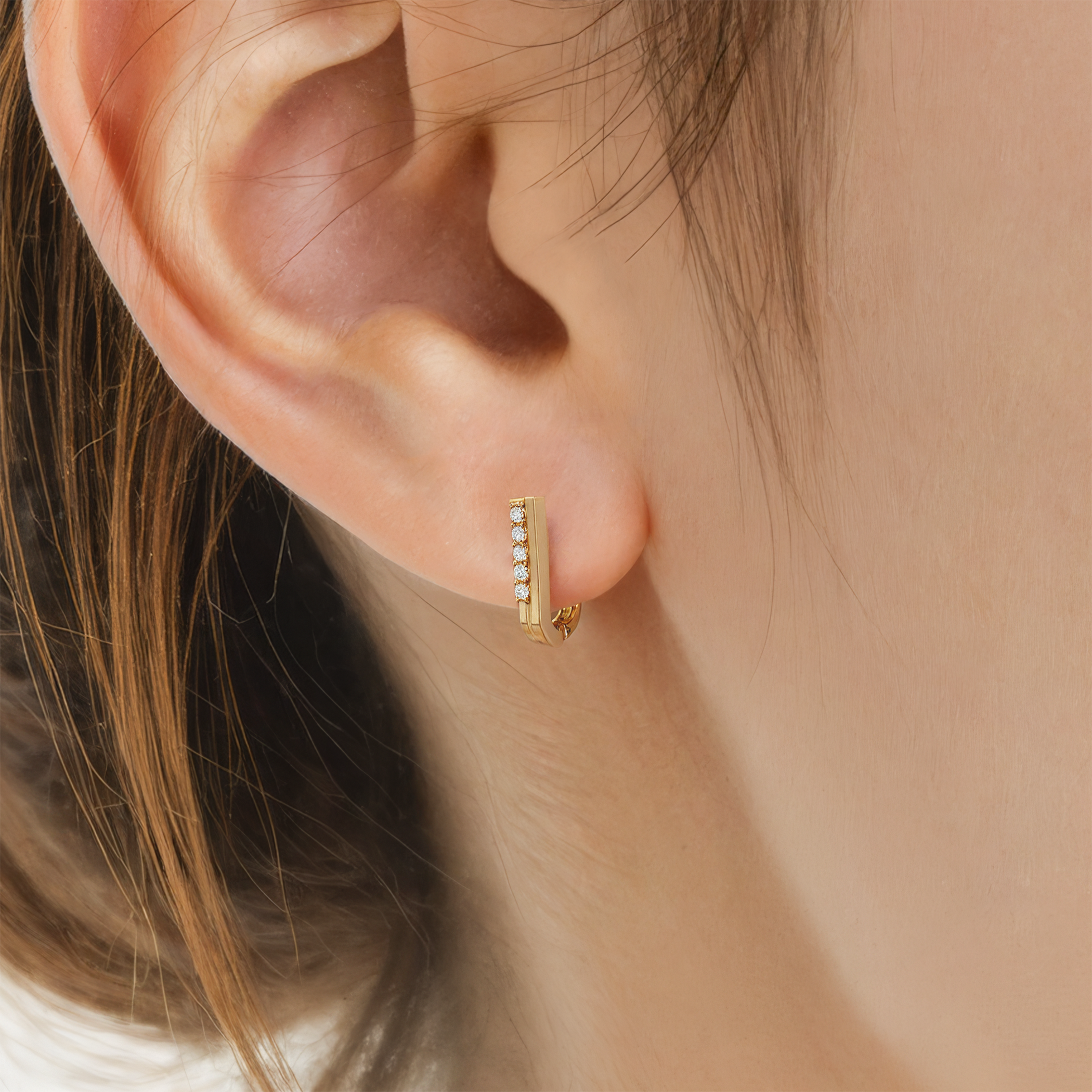 Kolczyki Share Your Love: złote, diamenty  - 5