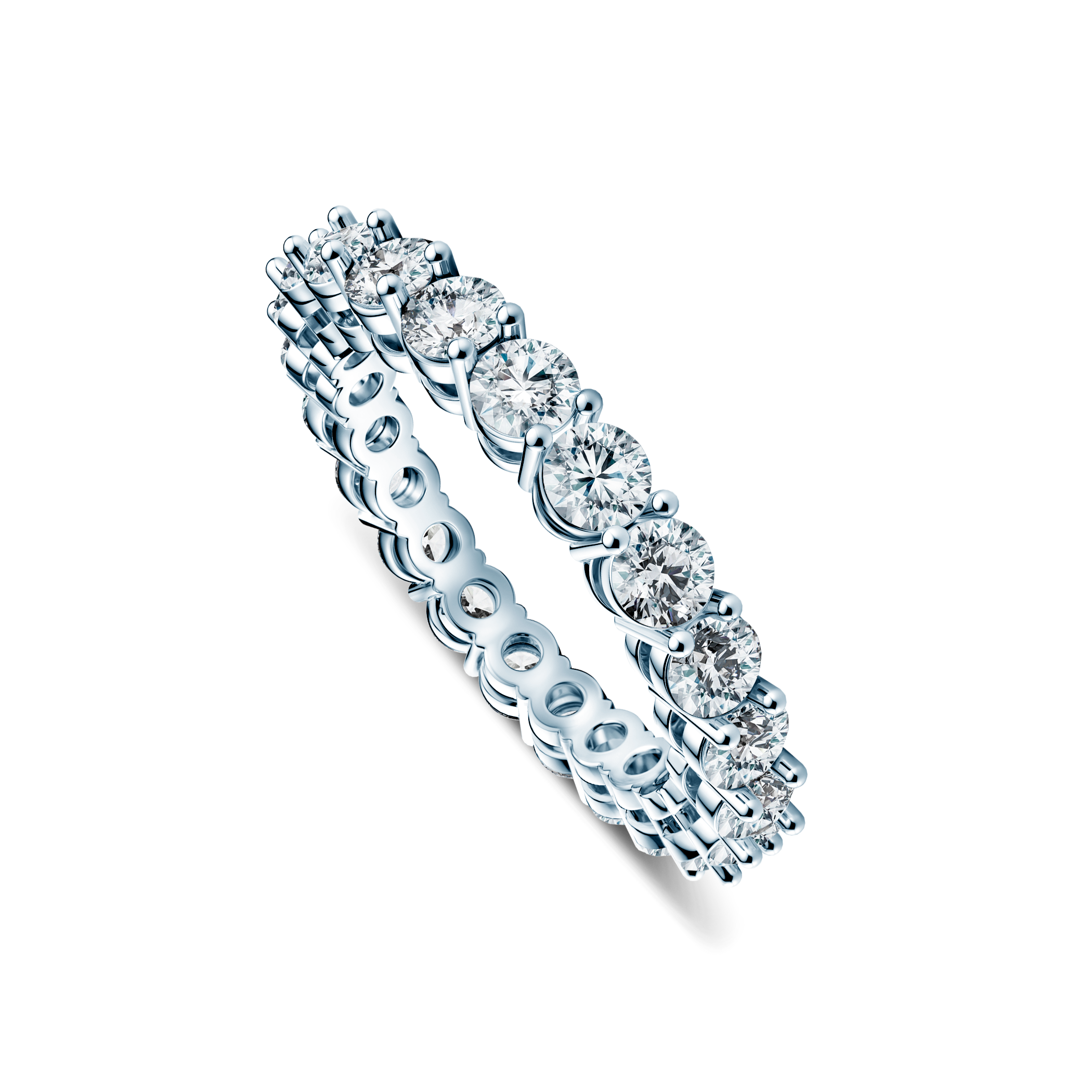 Goldring Savicki: Weißgold, Labordiamanten