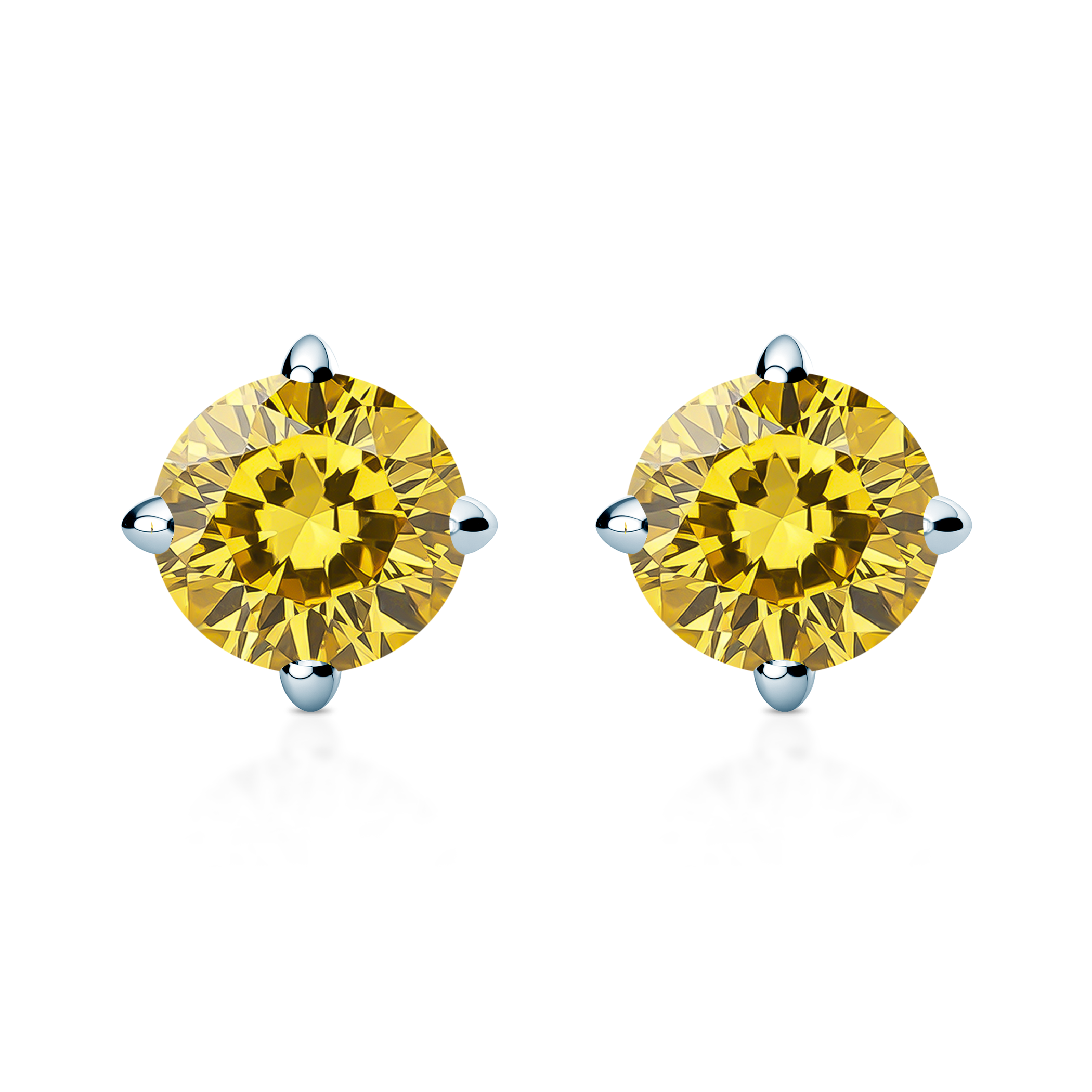Kolczyki The Light: białe złoto, żółte diamenty laboratoryjne