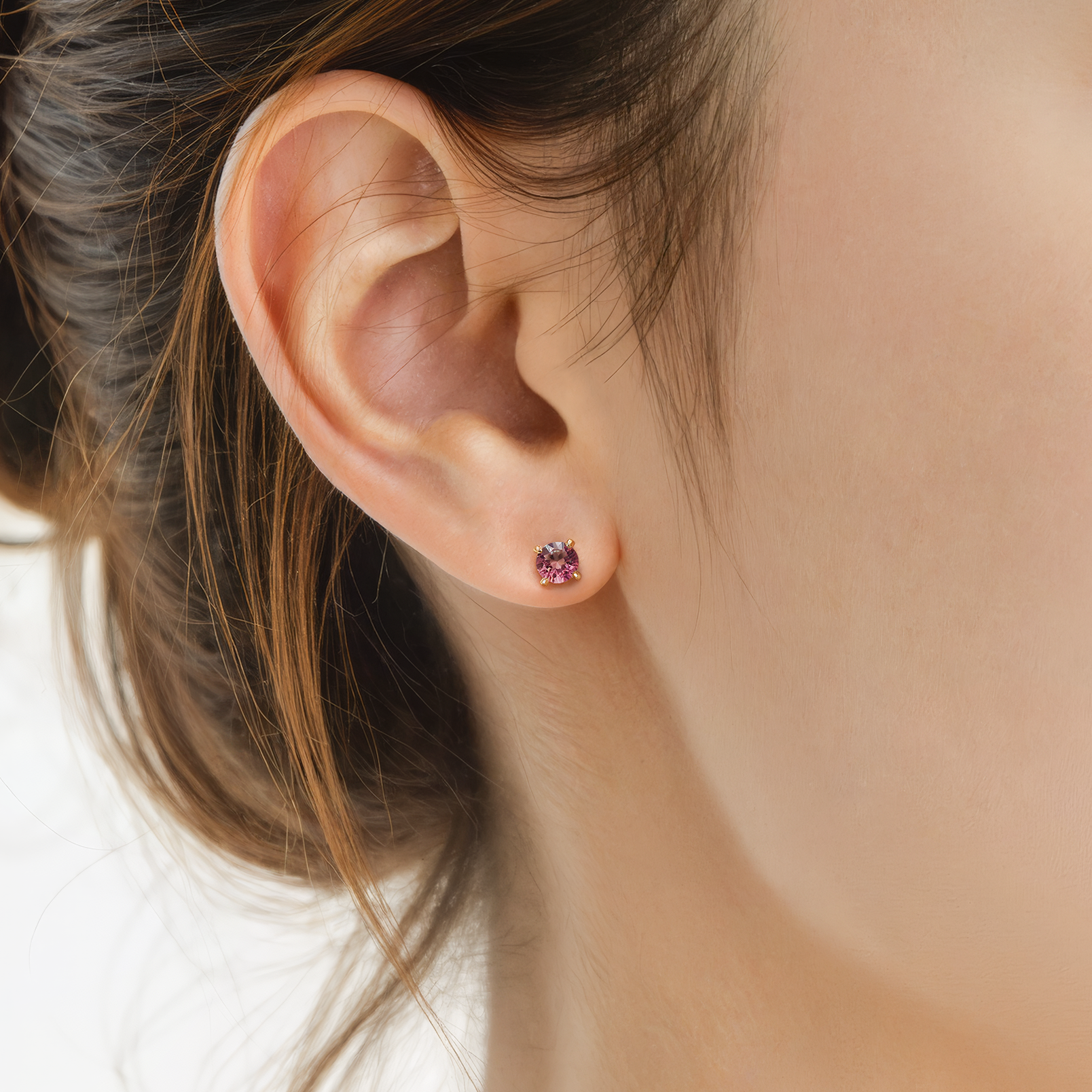 Kolczyki Share Your Love: złote, różowe diamenty laboratoryjne