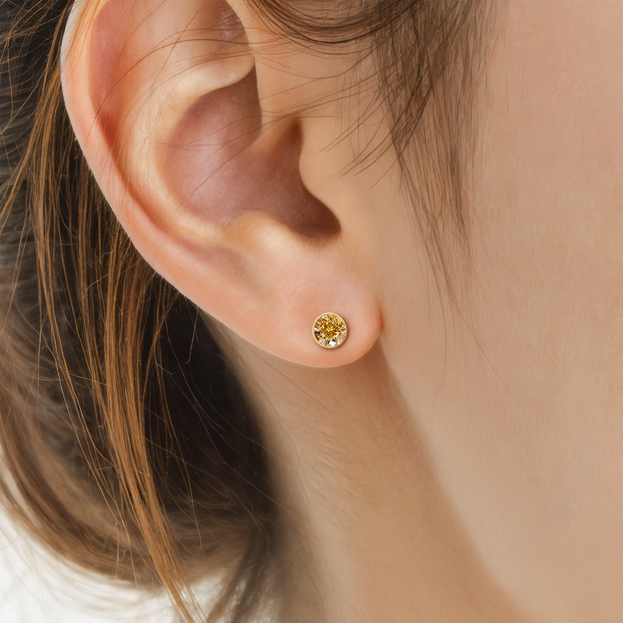 Kolczyki The Journey: złote, żółte diamenty laboratoryjne