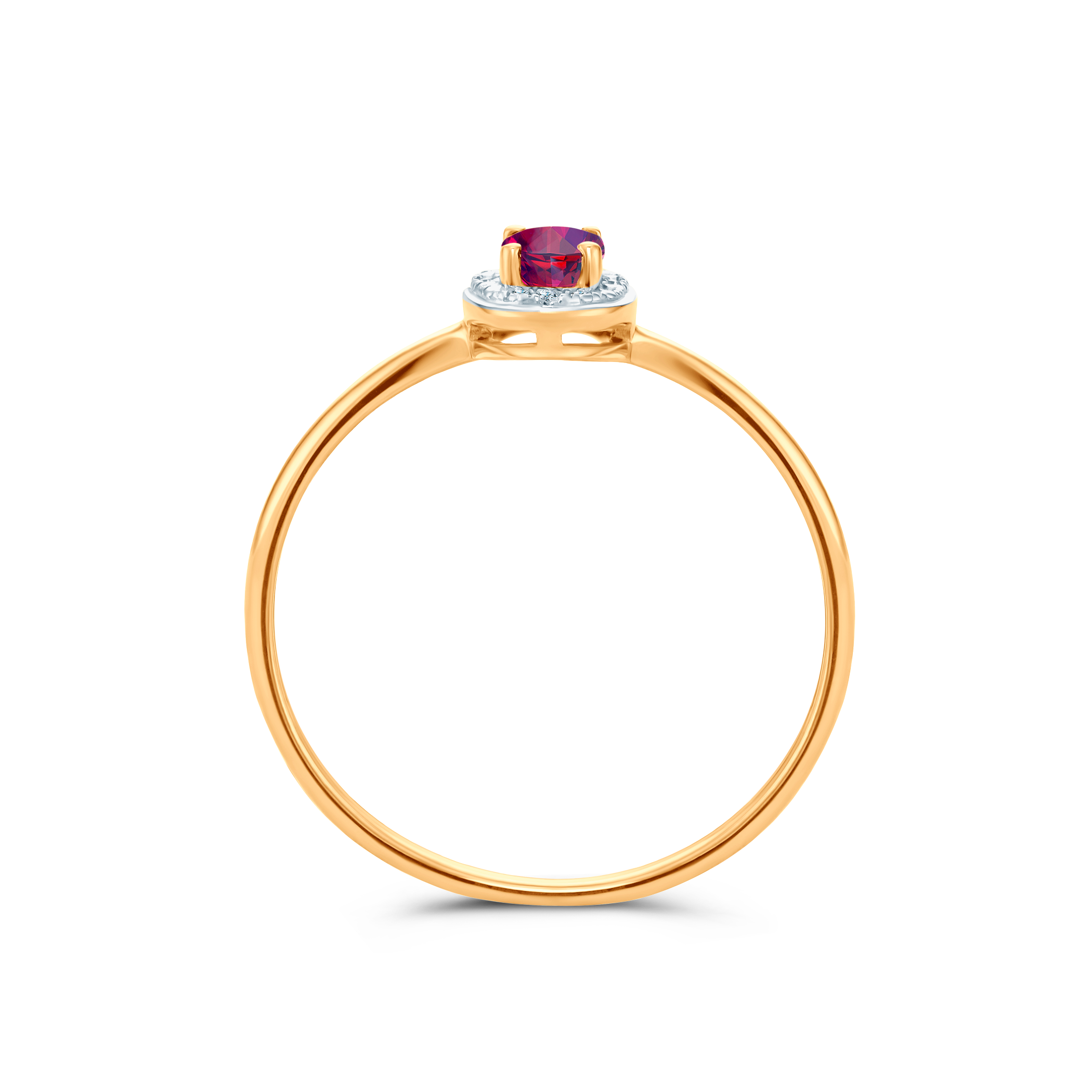 Pierścionek zaręczynowy SAVICKI: dwukolorowe złoto, rubin, diamenty - 3