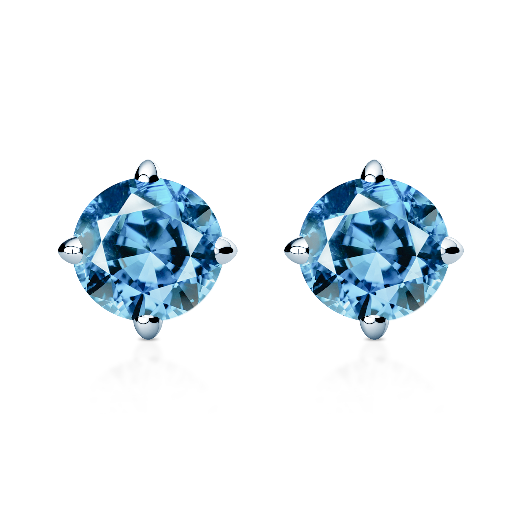 Kolczyki The Light: białe złoto, niebieskie diamenty laboratoryjne