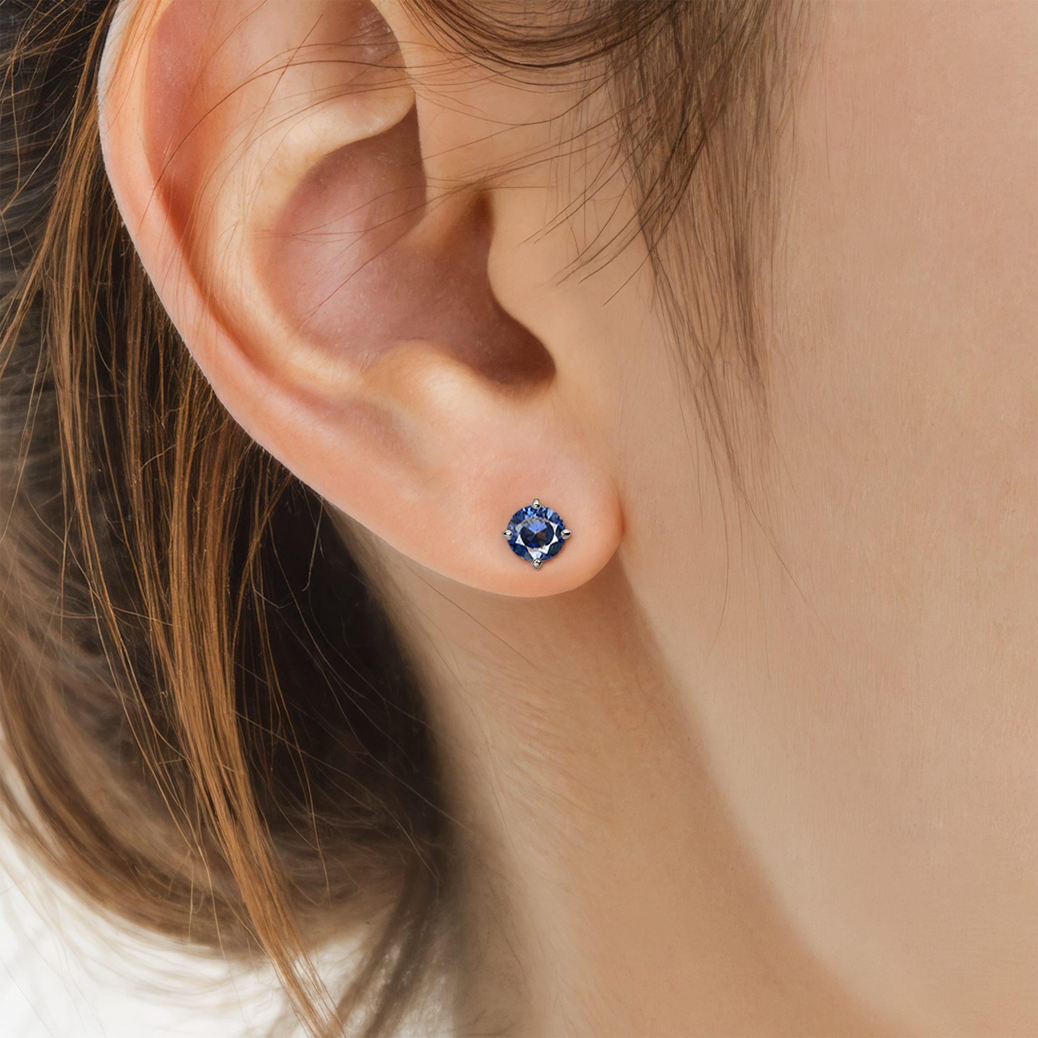 Ohrringe The Light: Weißgold, blaue Labordiamanten