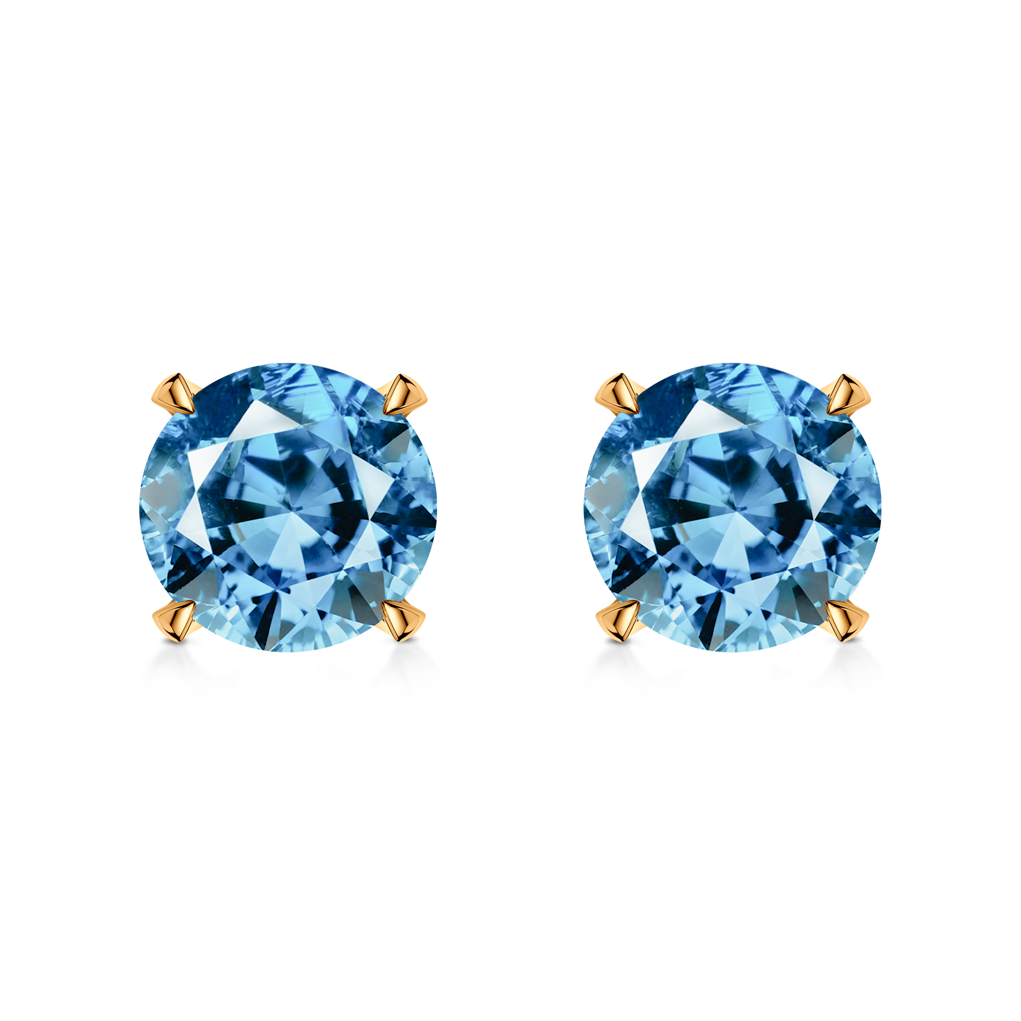 Kolczyki Share Your Love: złote, niebieskie diamenty laboratoryjne