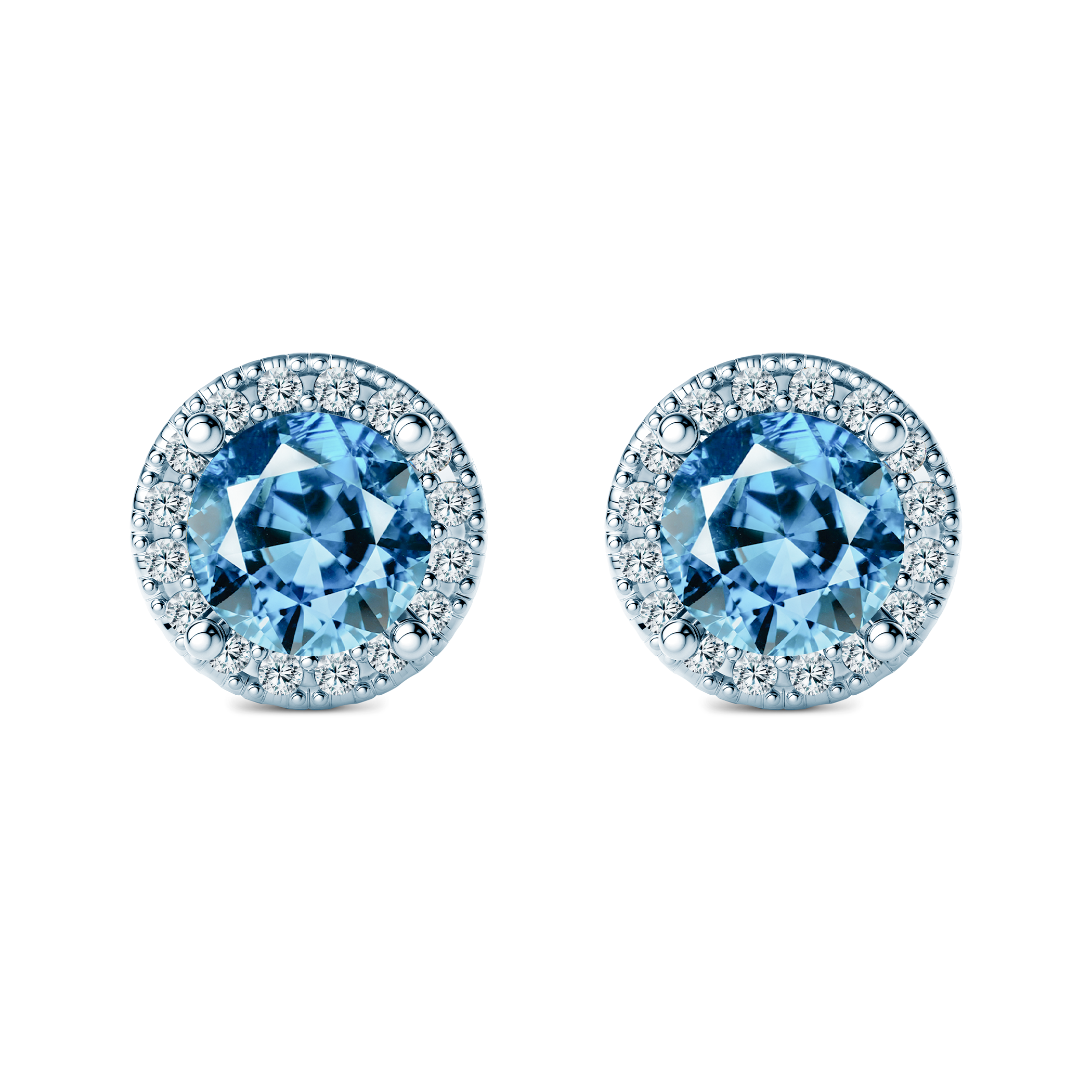 Ohrringe This is Love: Weißgold, blaue Labordiamanten, Labordiamanten