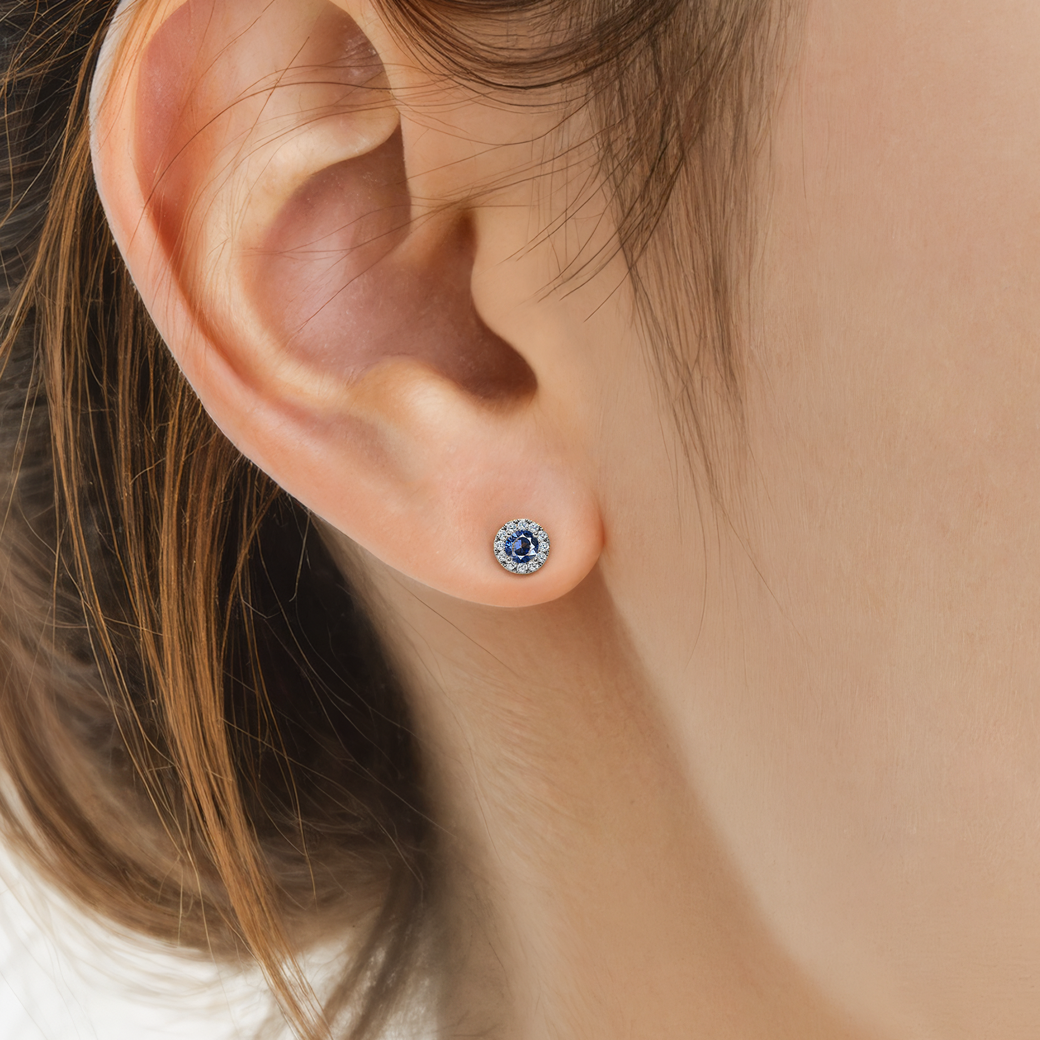 Kolczyki This is Love: białe złoto, niebieskie diamenty laboratoryjne, diamenty laboratoryjne - 5