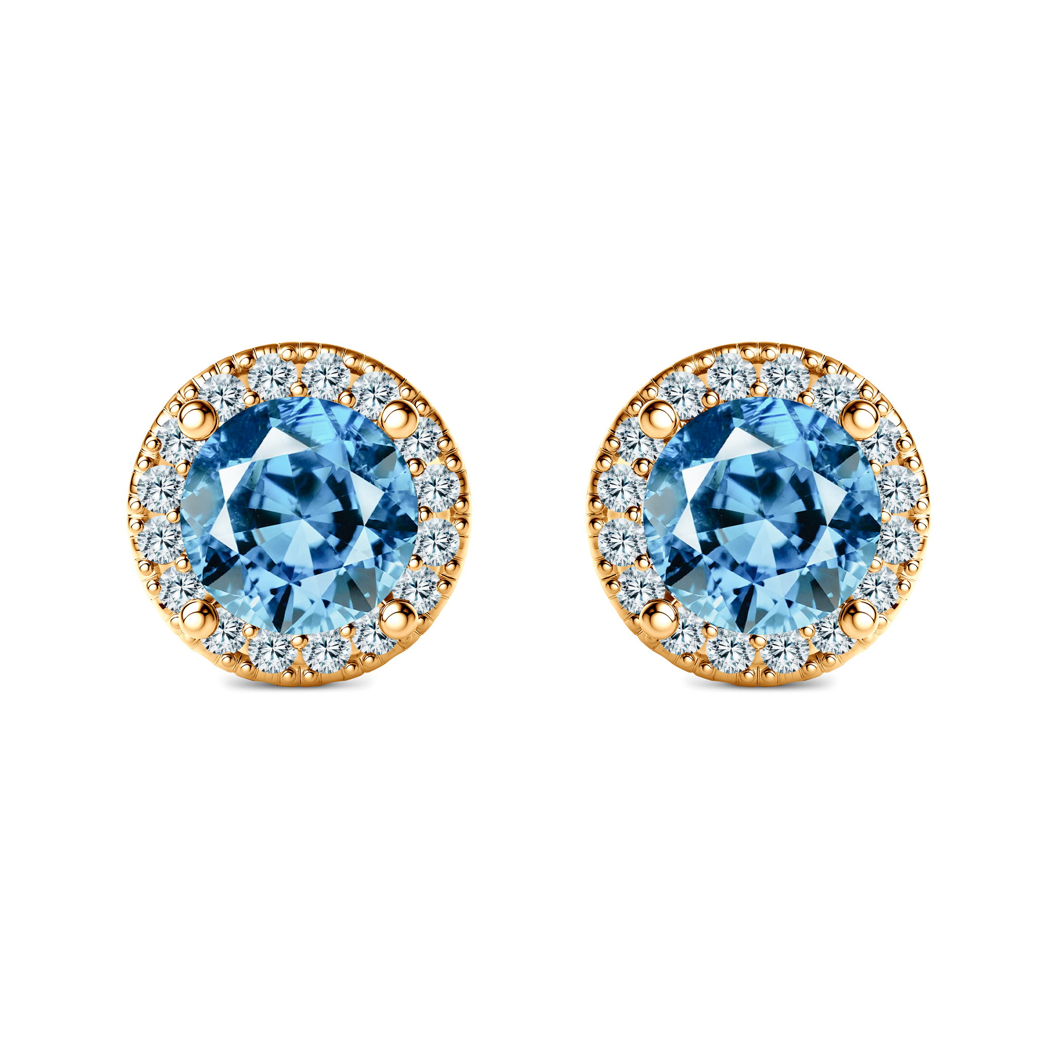 Ohrringe This is Love: Gold, blaue Labordiamanten, Labordiamanten