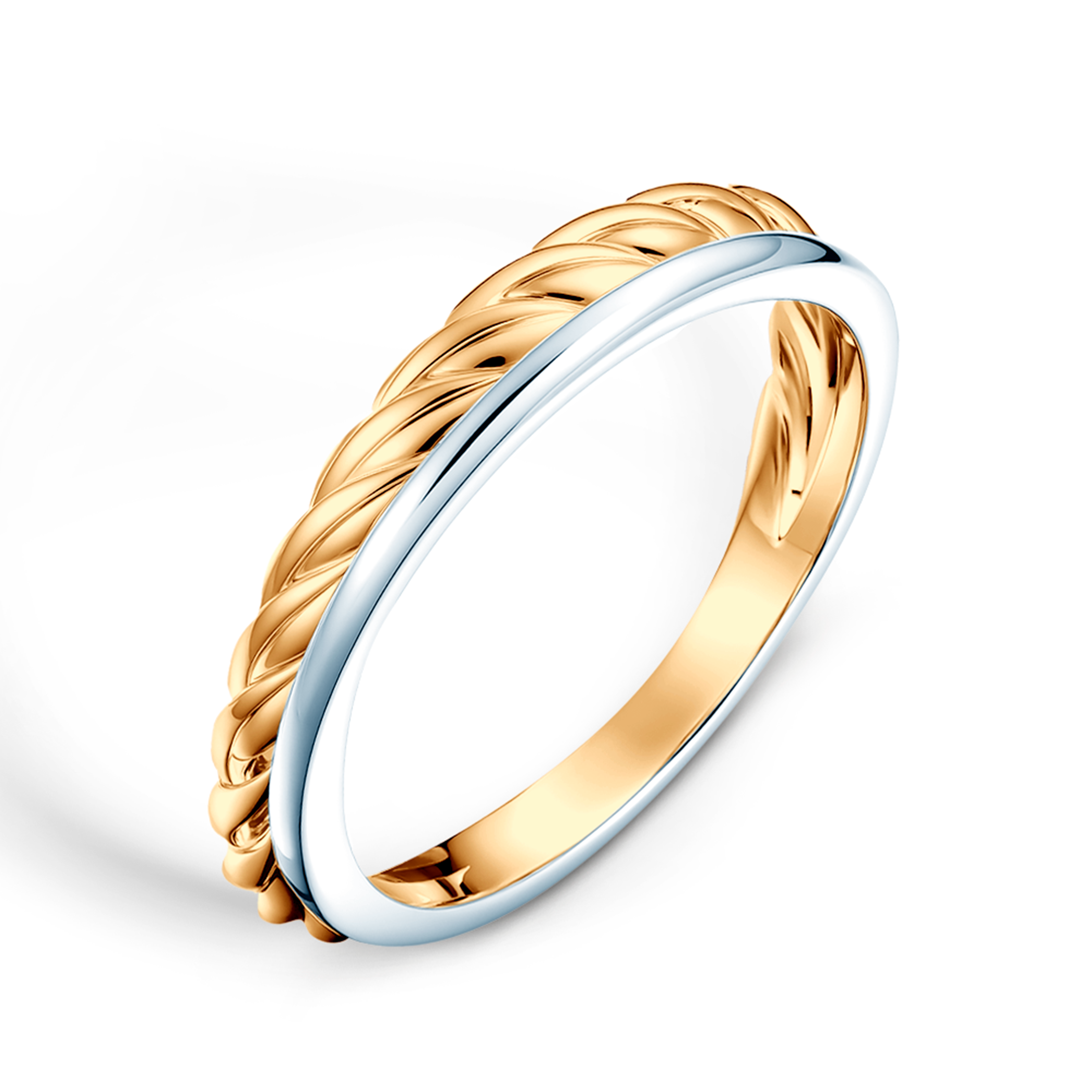 Pierścionek Savicki: dwukolorowe złoto, cyrkonie