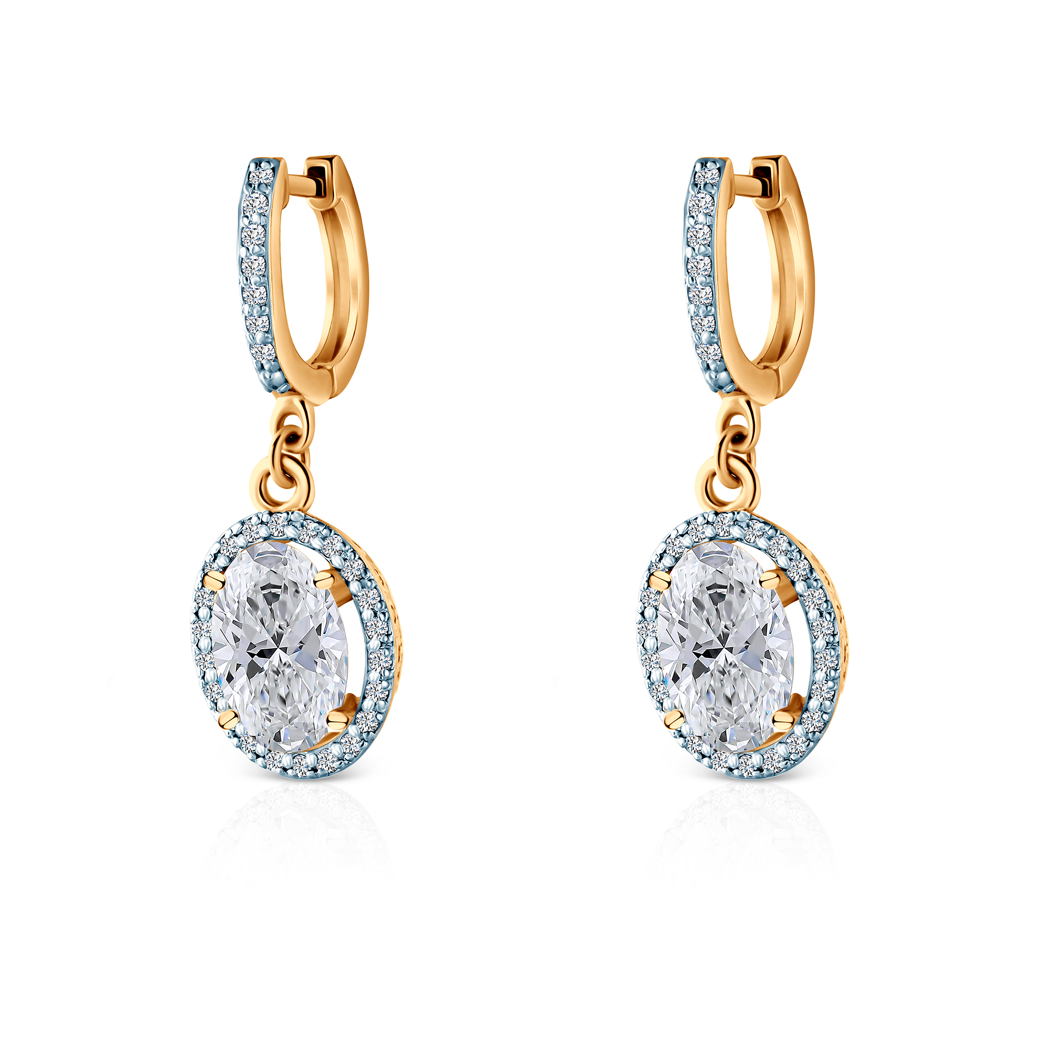 Kolczyki Savicki: dwukolorowe złoto, diamenty laboratoryjne