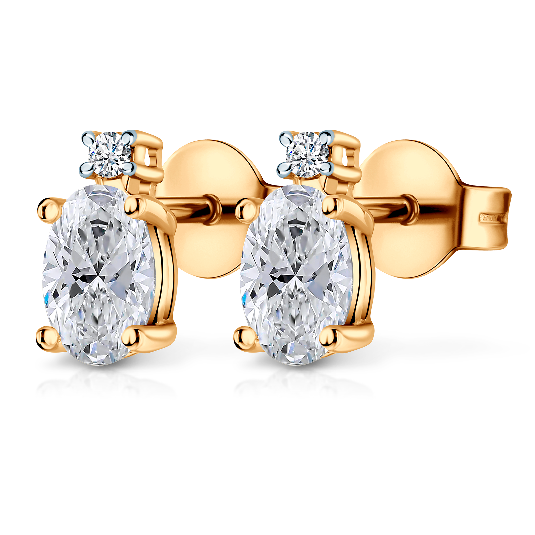 Kolczyki Savicki: dwukolorowe złoto, diamenty laboratoryjne