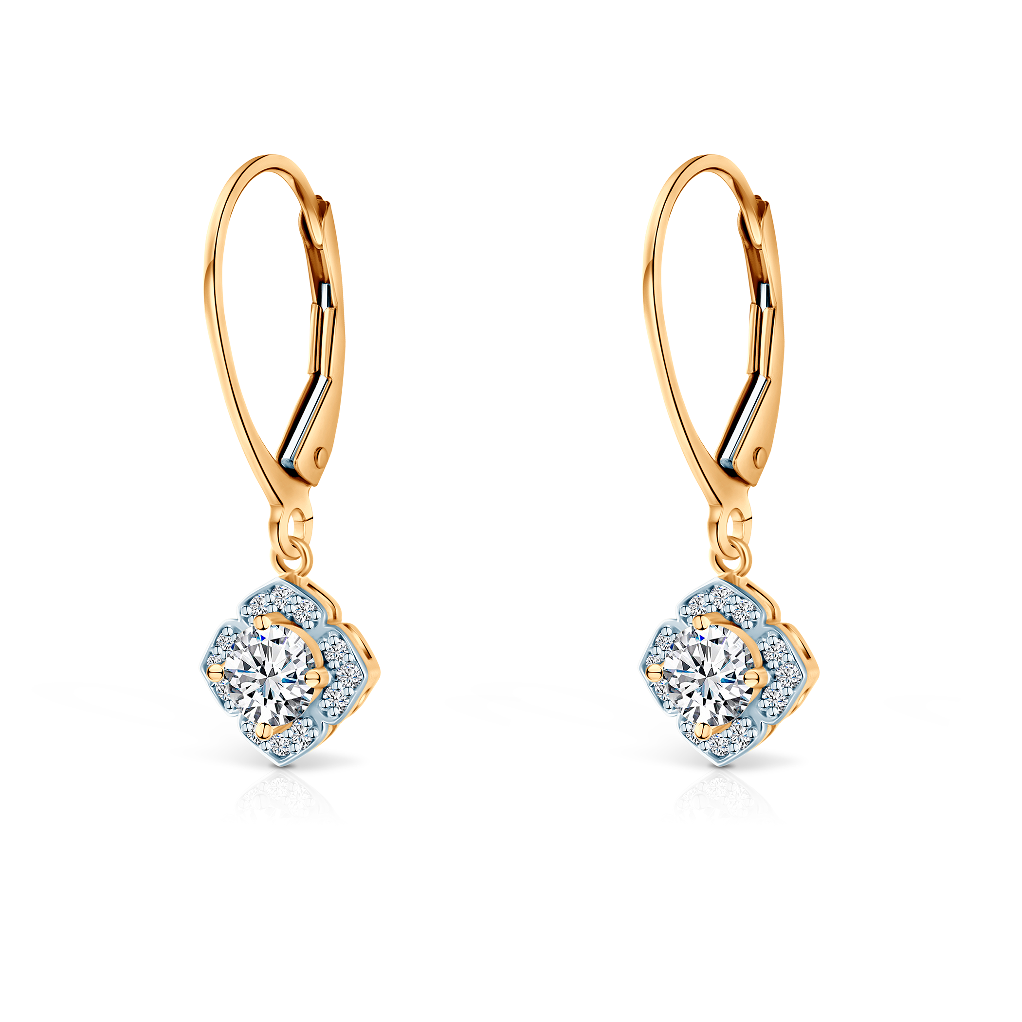 Kolczyki Savicki: dwukolorowe złoto, diamenty laboratoryjne