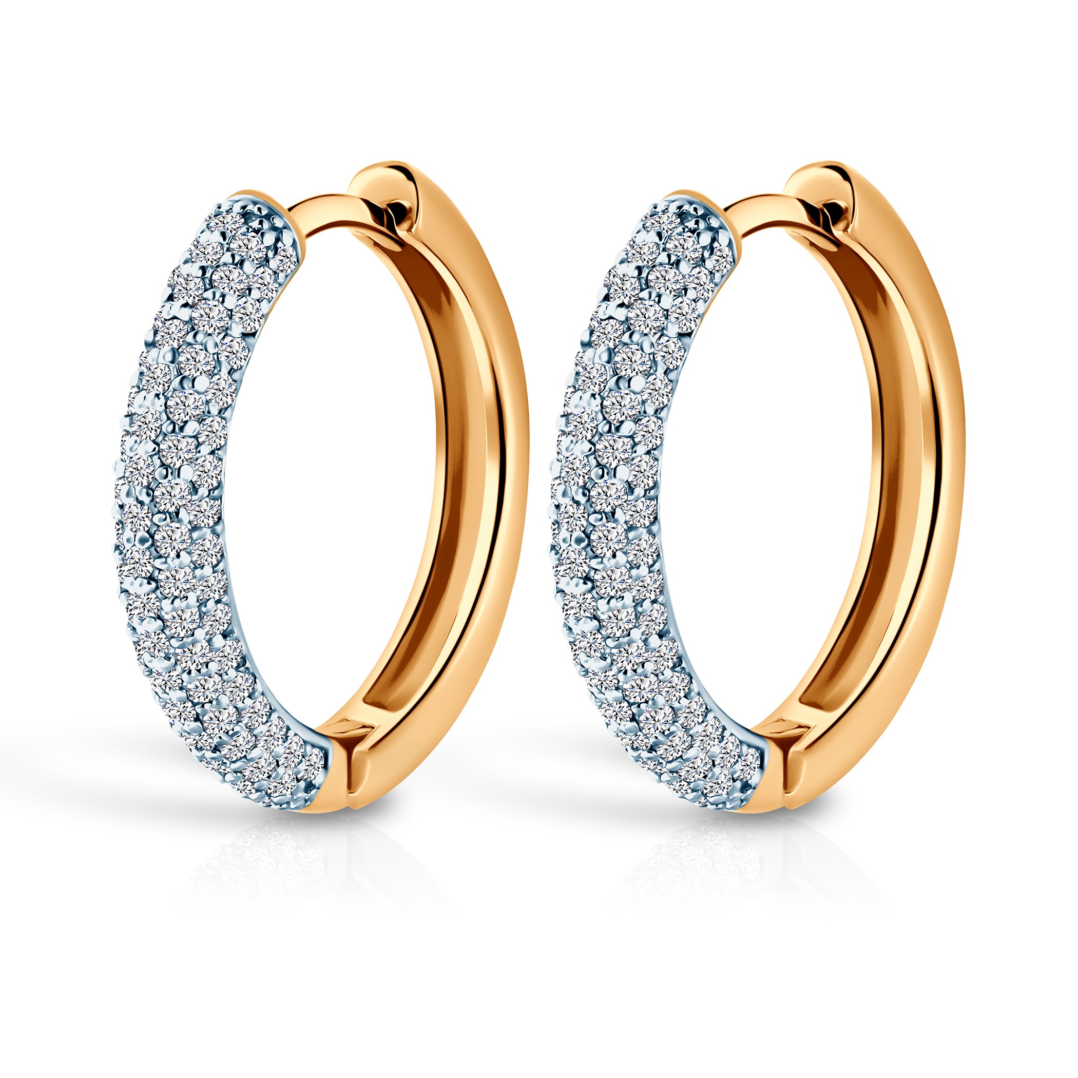 Kolczyki Savicki: dwukolorowe złoto, diamenty laboratoryjne