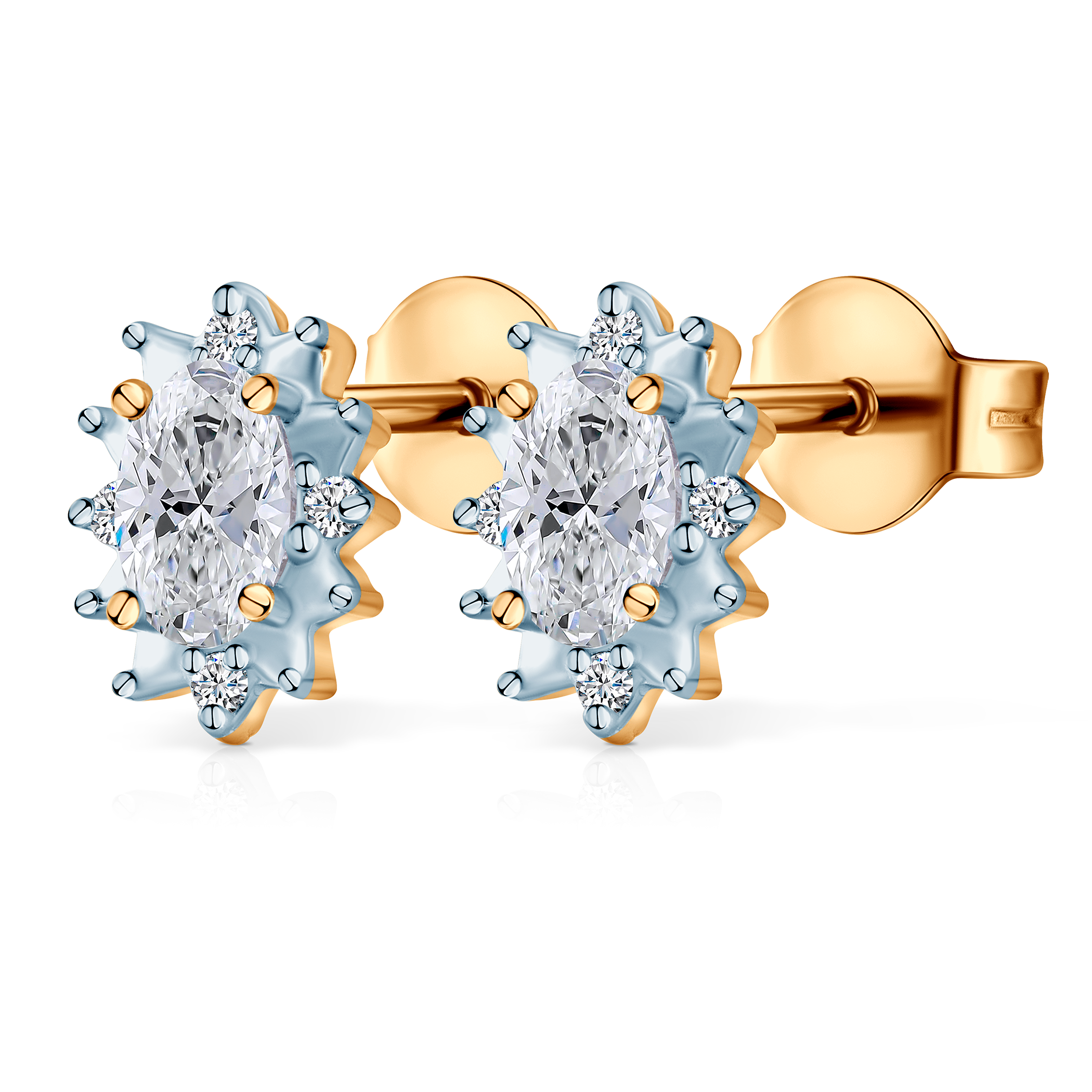 Kolczyki Savicki: dwukolorowe złoto, diamenty laboratoryjne