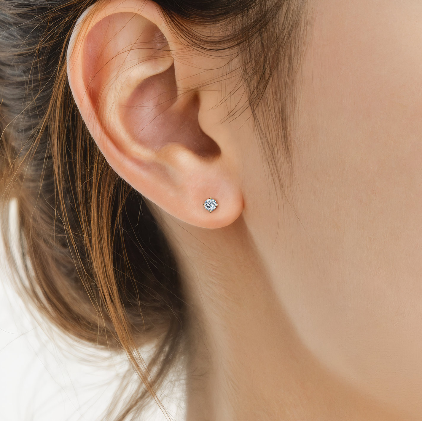 Kolczyki The Light: złote, diamenty - 5