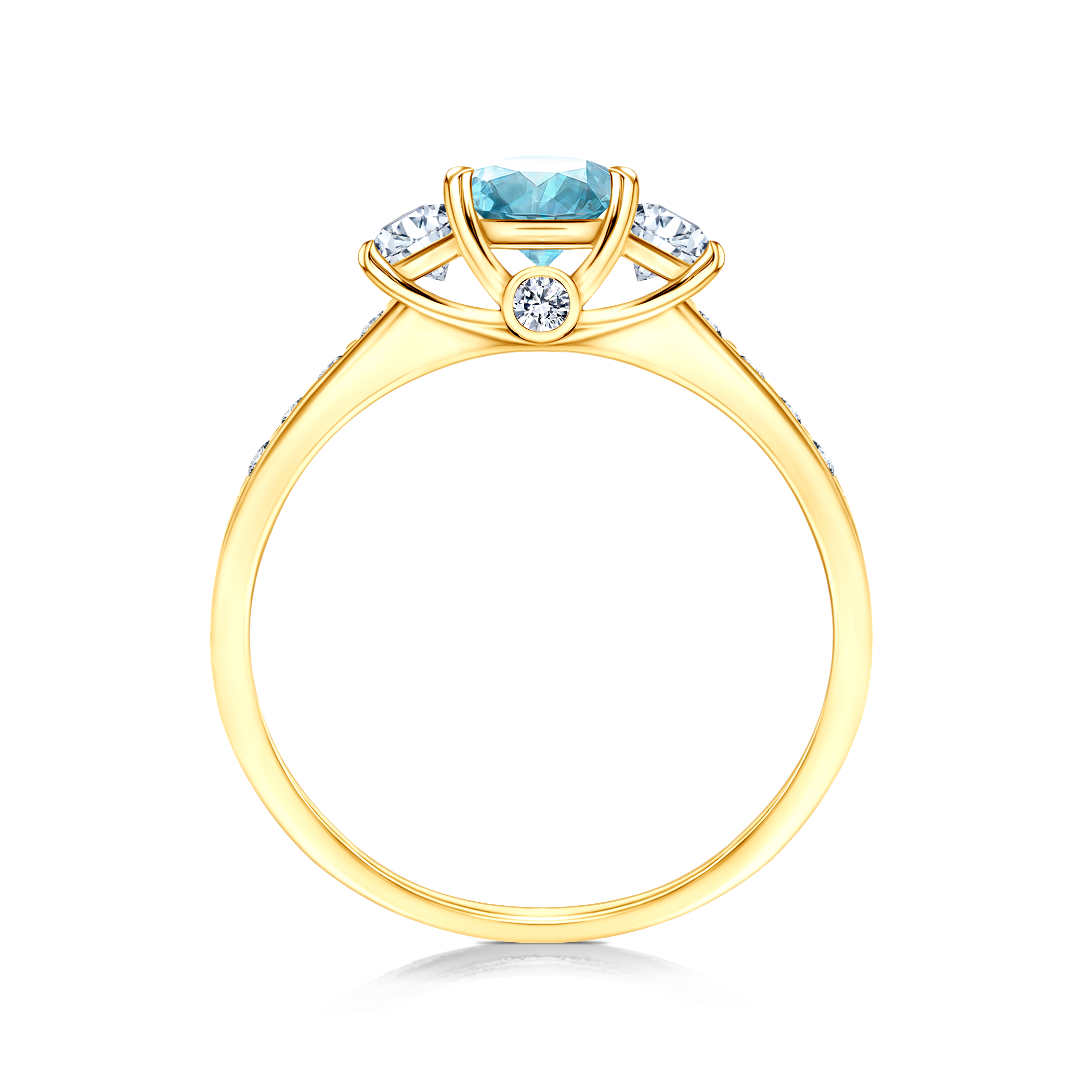 Pierścionek zaręczynowy Dream: złoty, akwamaryn