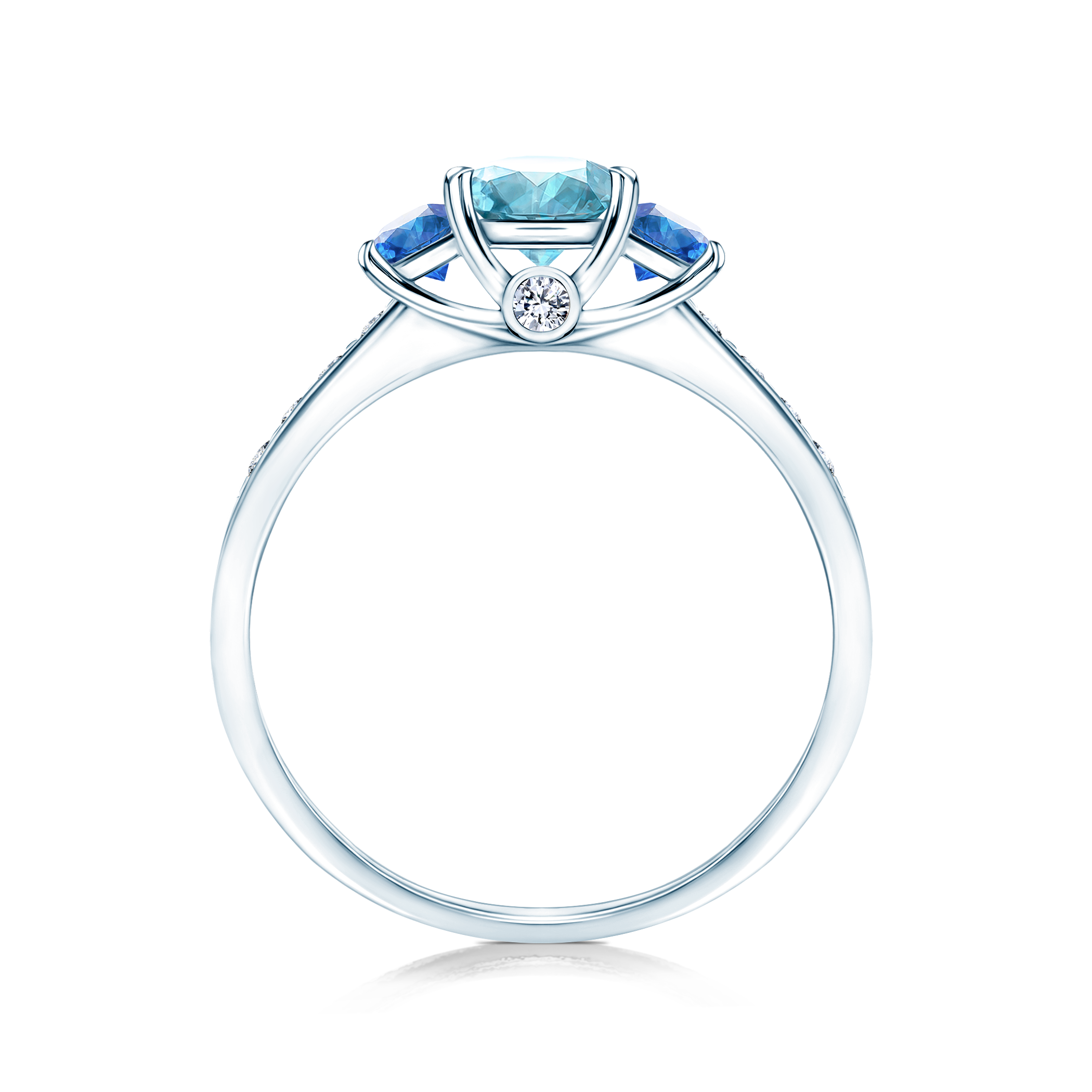 Verlobungsring Dream: Weißgold, Aquamarin