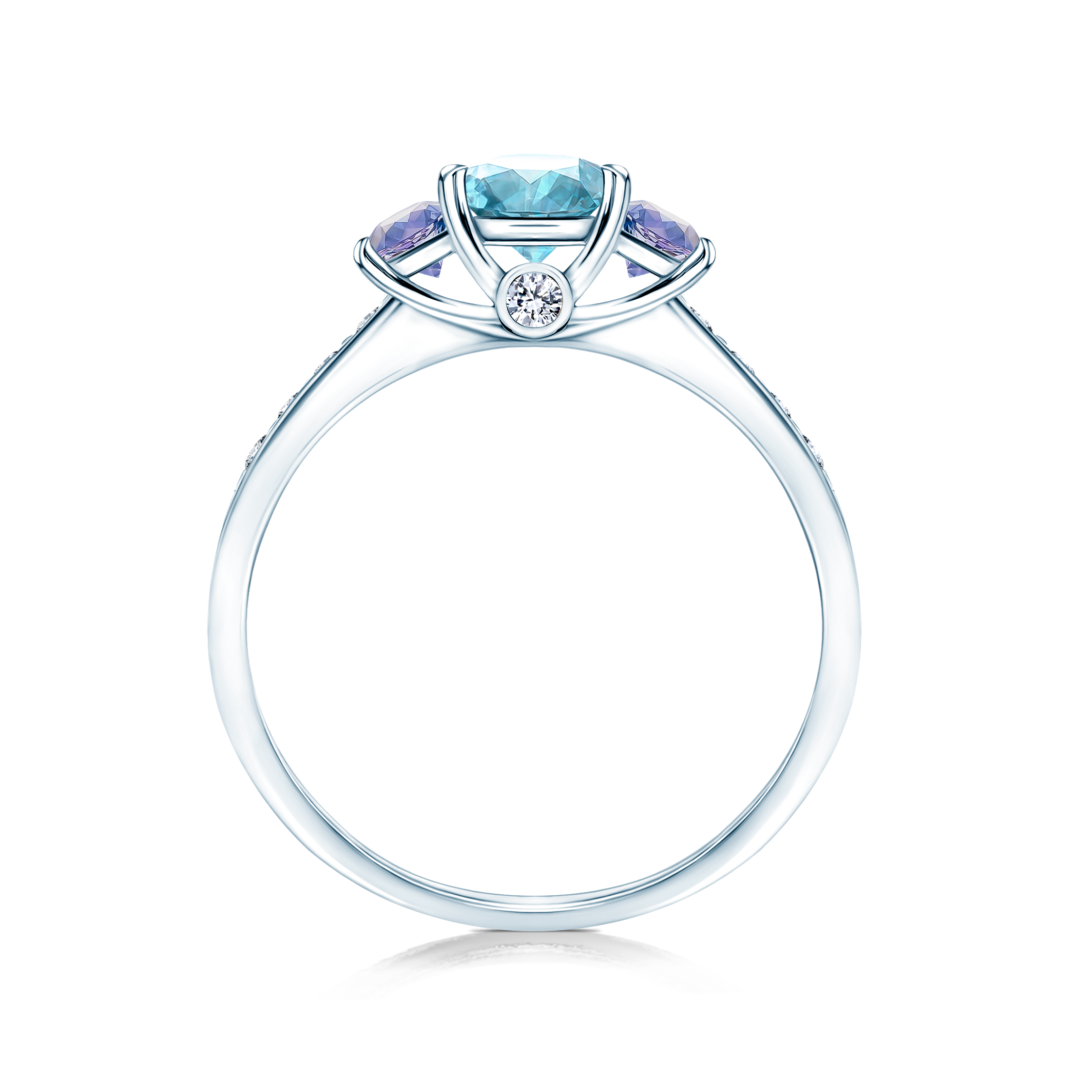 Pierścionek zaręczynowy Dream: białe złoto, akwamaryn
