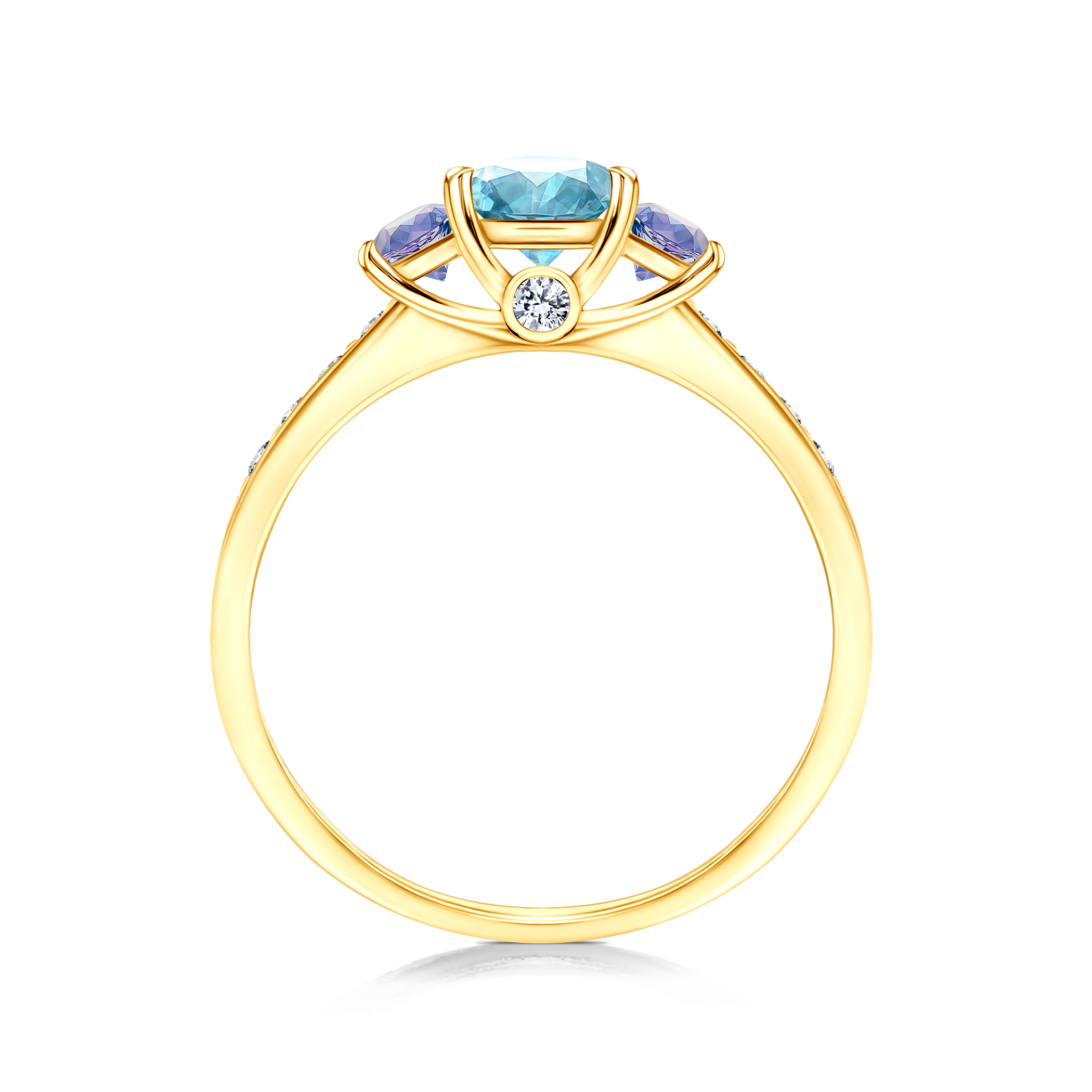 Pierścionek zaręczynowy Dream: złoty, akwamaryn