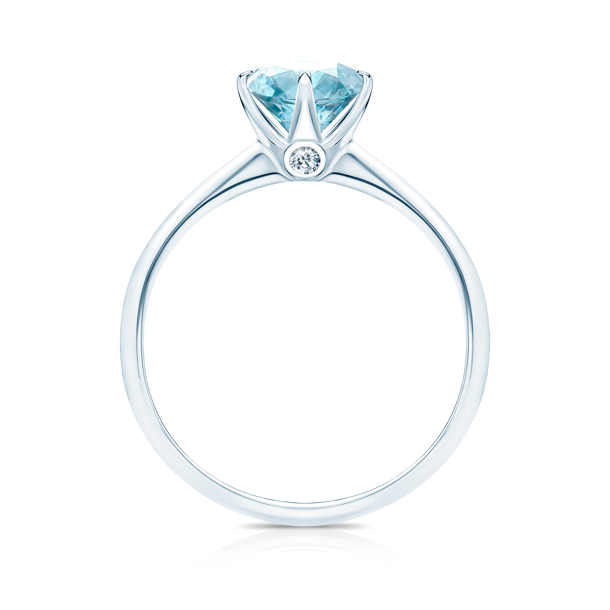 Pierścionek zaręczynowy The Journey: białe złoto, akwamaryn