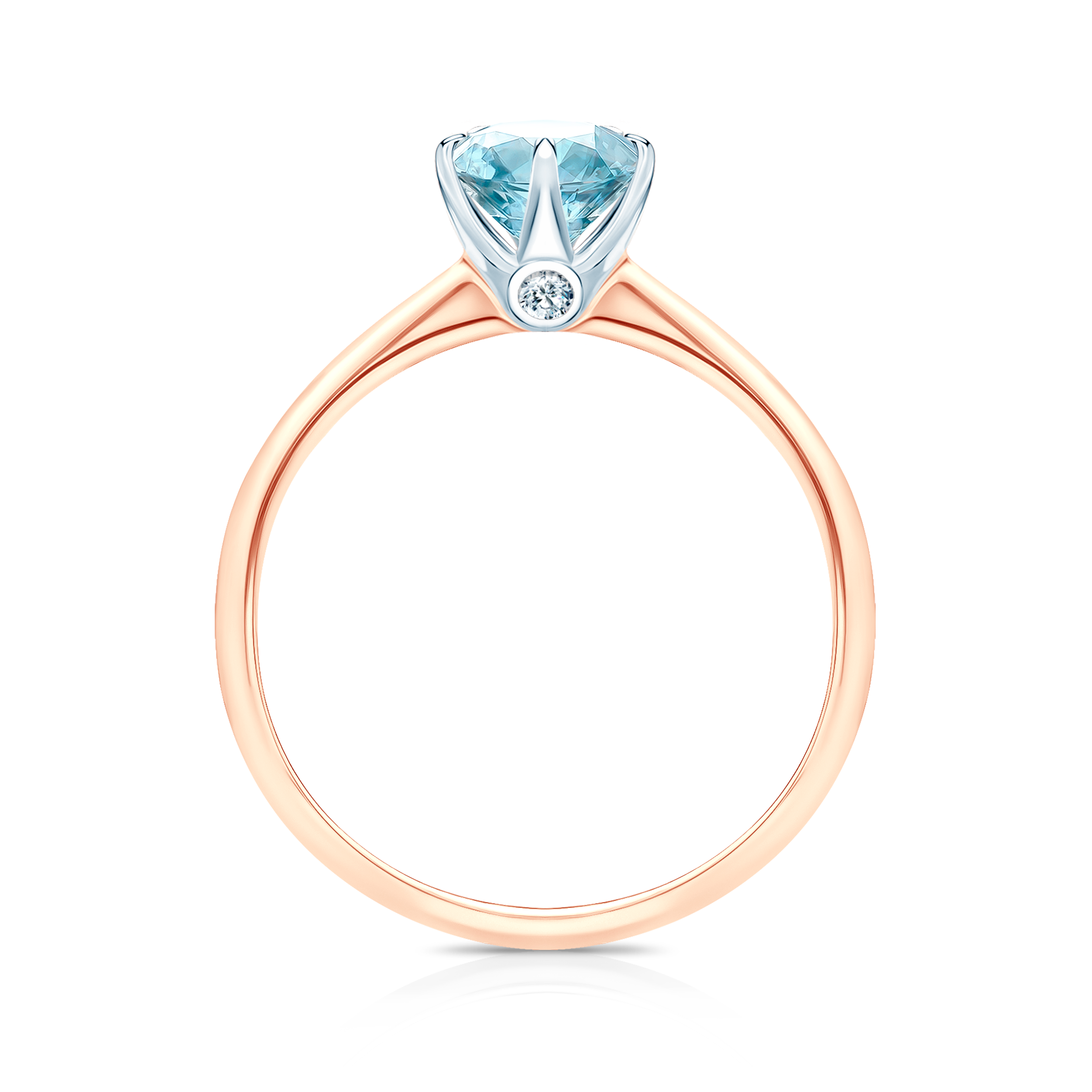 Verlobungsring The Journey: Zweifarbiges Gold, Aquamarin