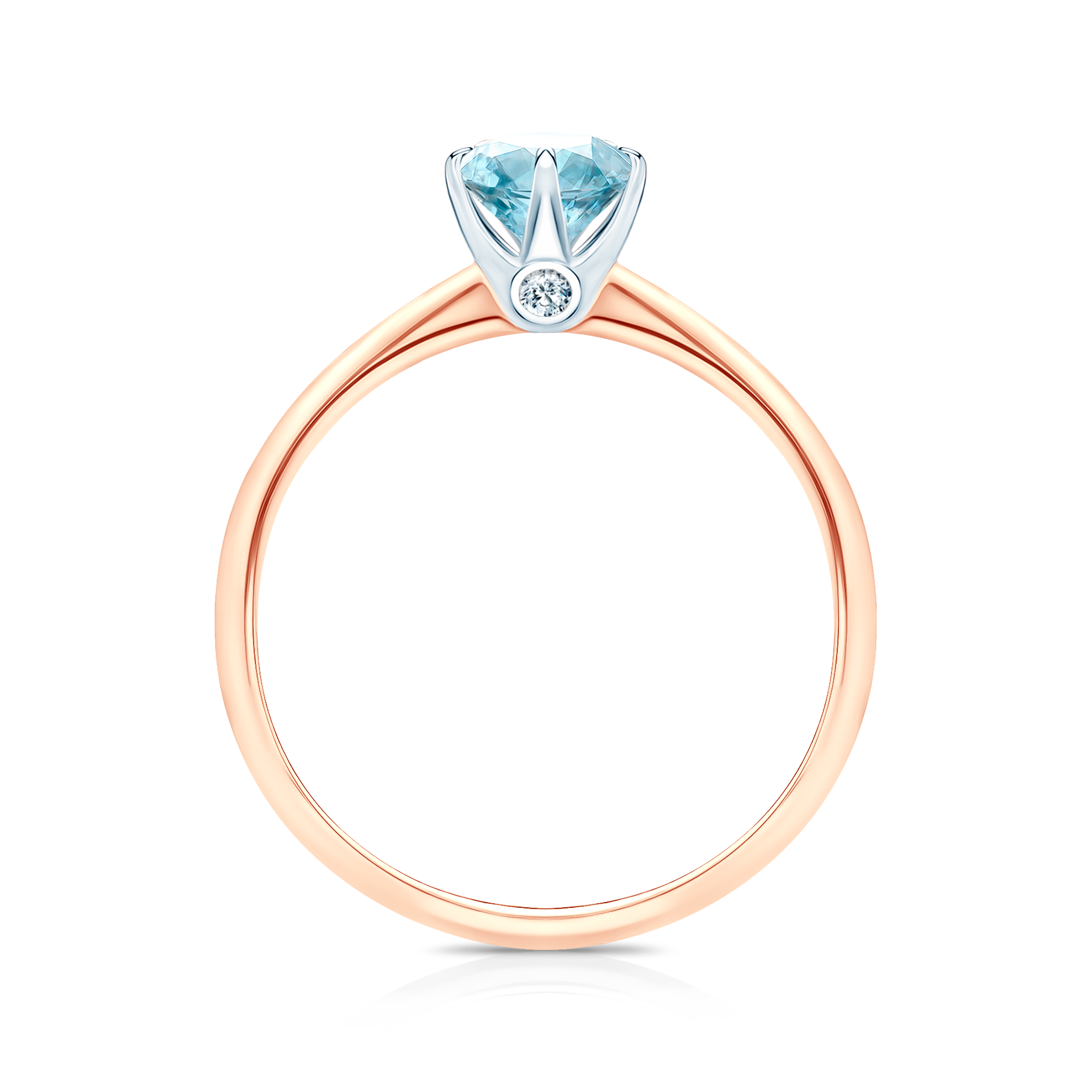 Pierścionek zaręczynowy The Journey: dwukolorowe złoto, akwamaryn - 3