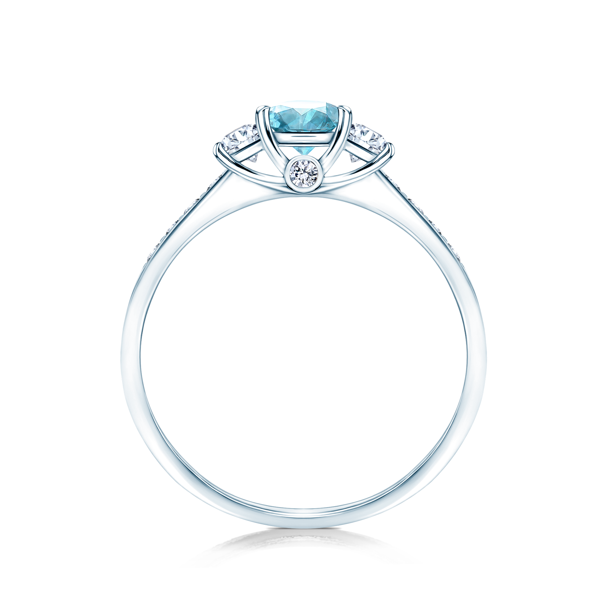 Pierścionek zaręczynowy Dream: białe złoto, akwamaryn 0,3 ct