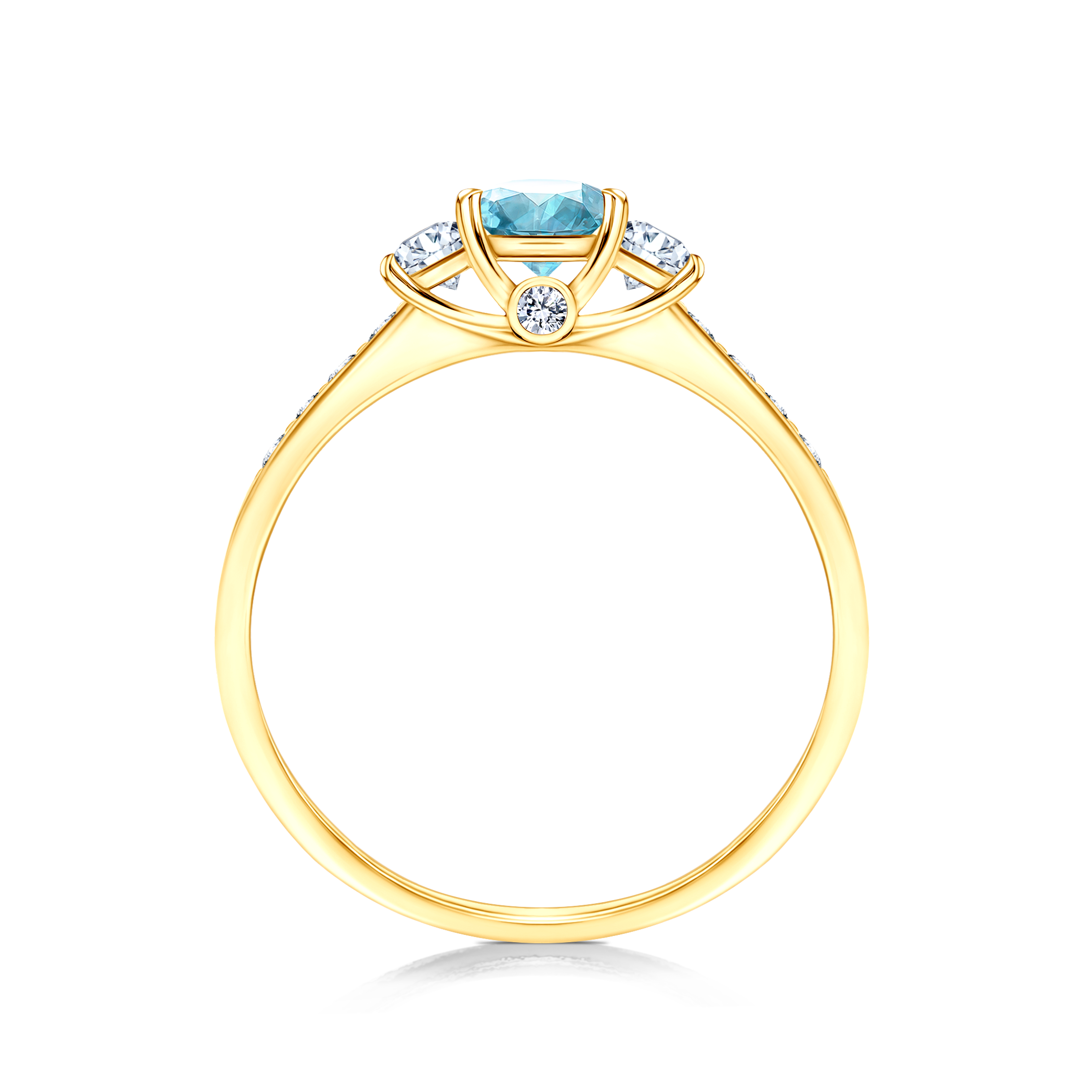 Pierścionek zaręczynowy Dream: złoty, akwamaryn