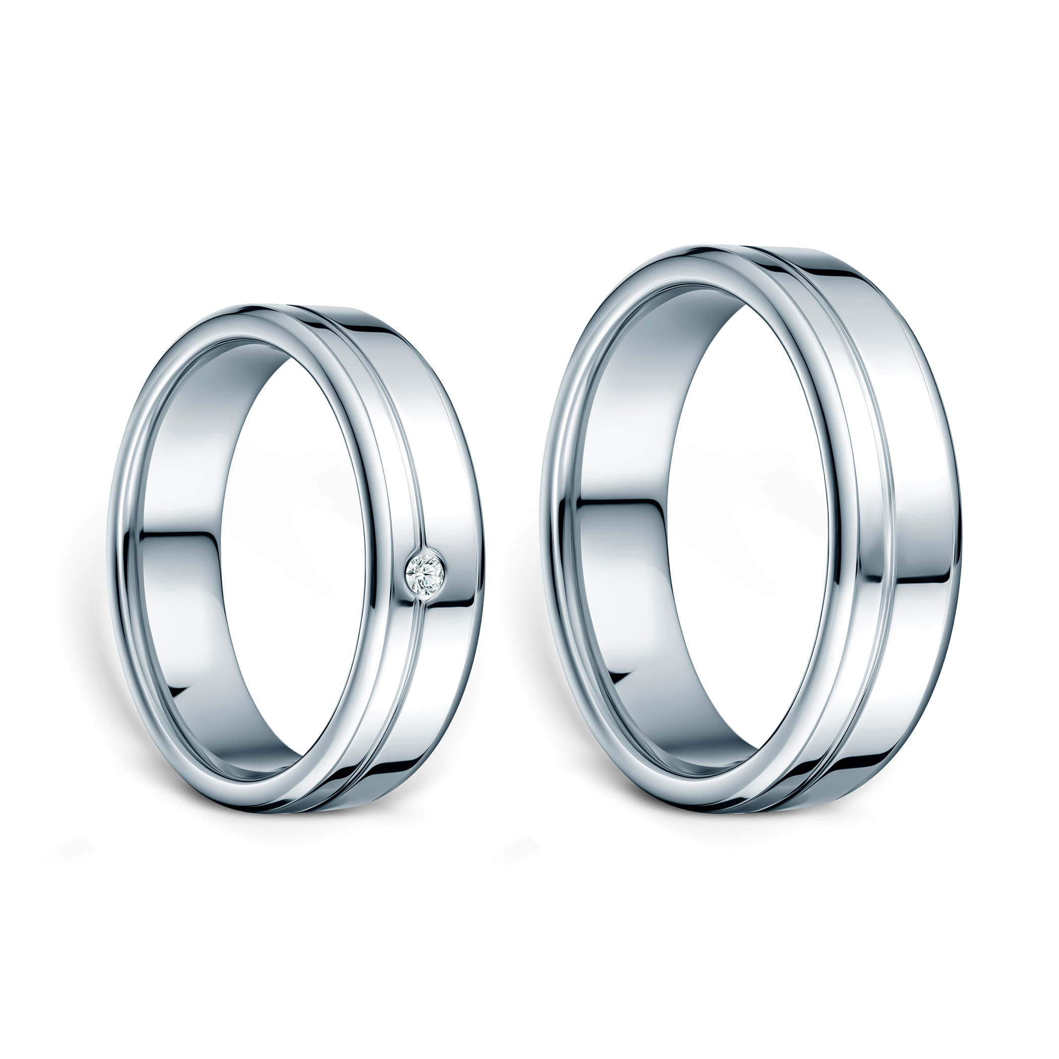 Obrączki ślubne: tytan, fazowane, 5 mm