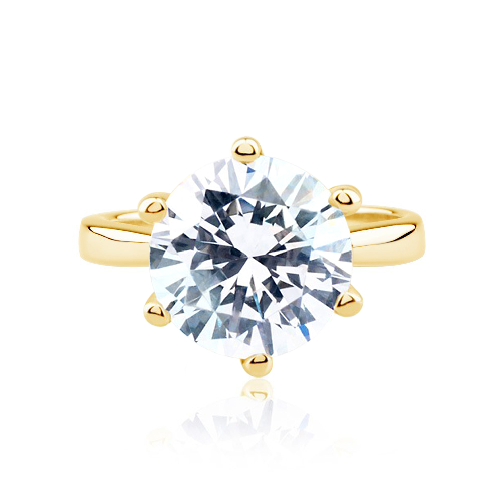 Pierścionek zaręczynowy Savicki: złoty, moissanit