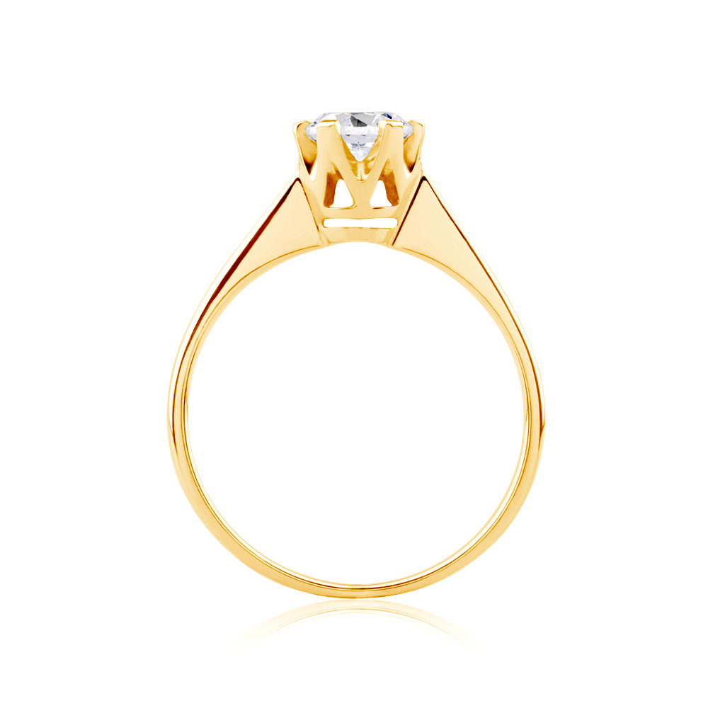 Pierścionek zaręczynowy Savicki: złoty, moissanit