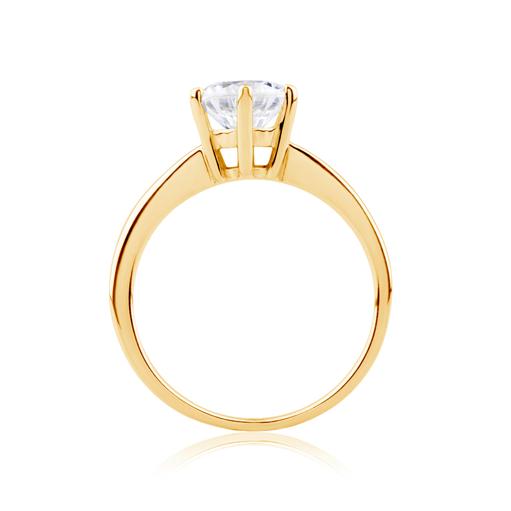 Pierścionek zaręczynowy Savicki: złoty, moissanit