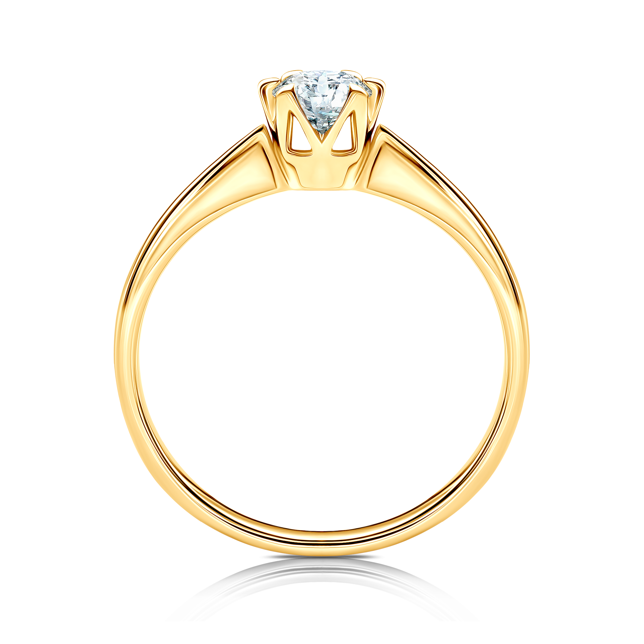 Pierścionek zaręczynowy Savicki: złoty, moissanit