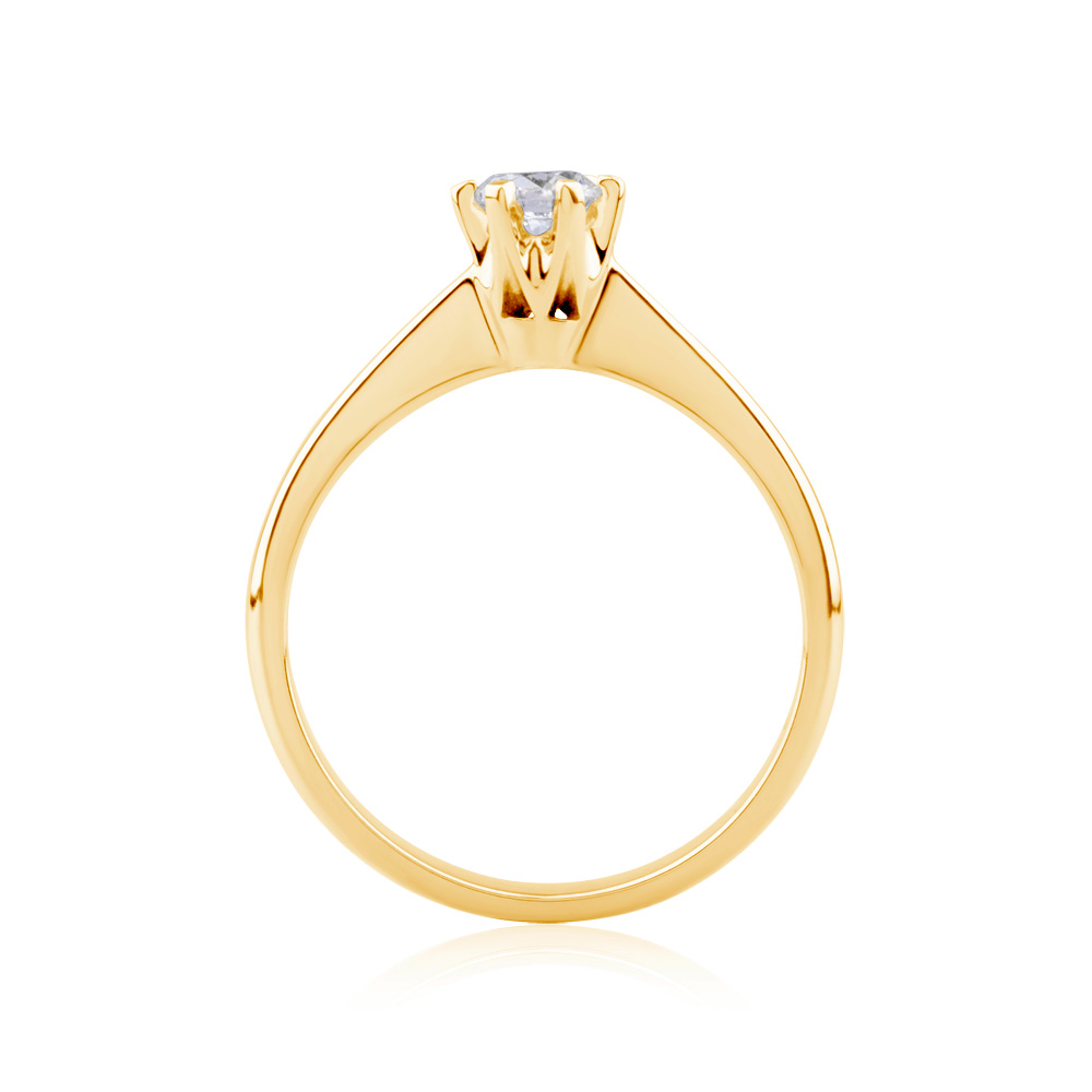 Pierścionek zaręczynowy Savicki: złoty, moissanit