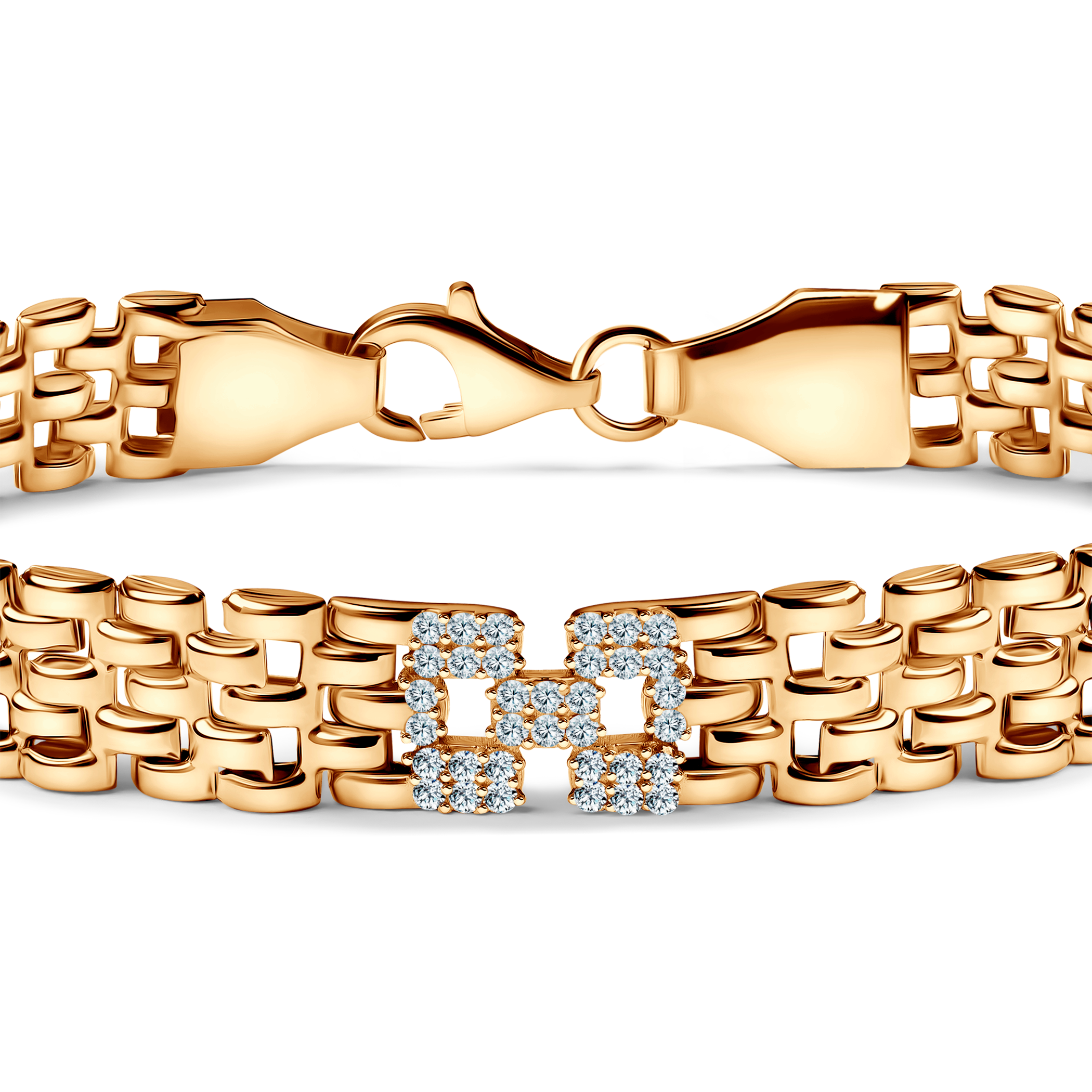 Armband mit Zirkonia 17,7 mm 20,5 cm, 585er Gold - 3