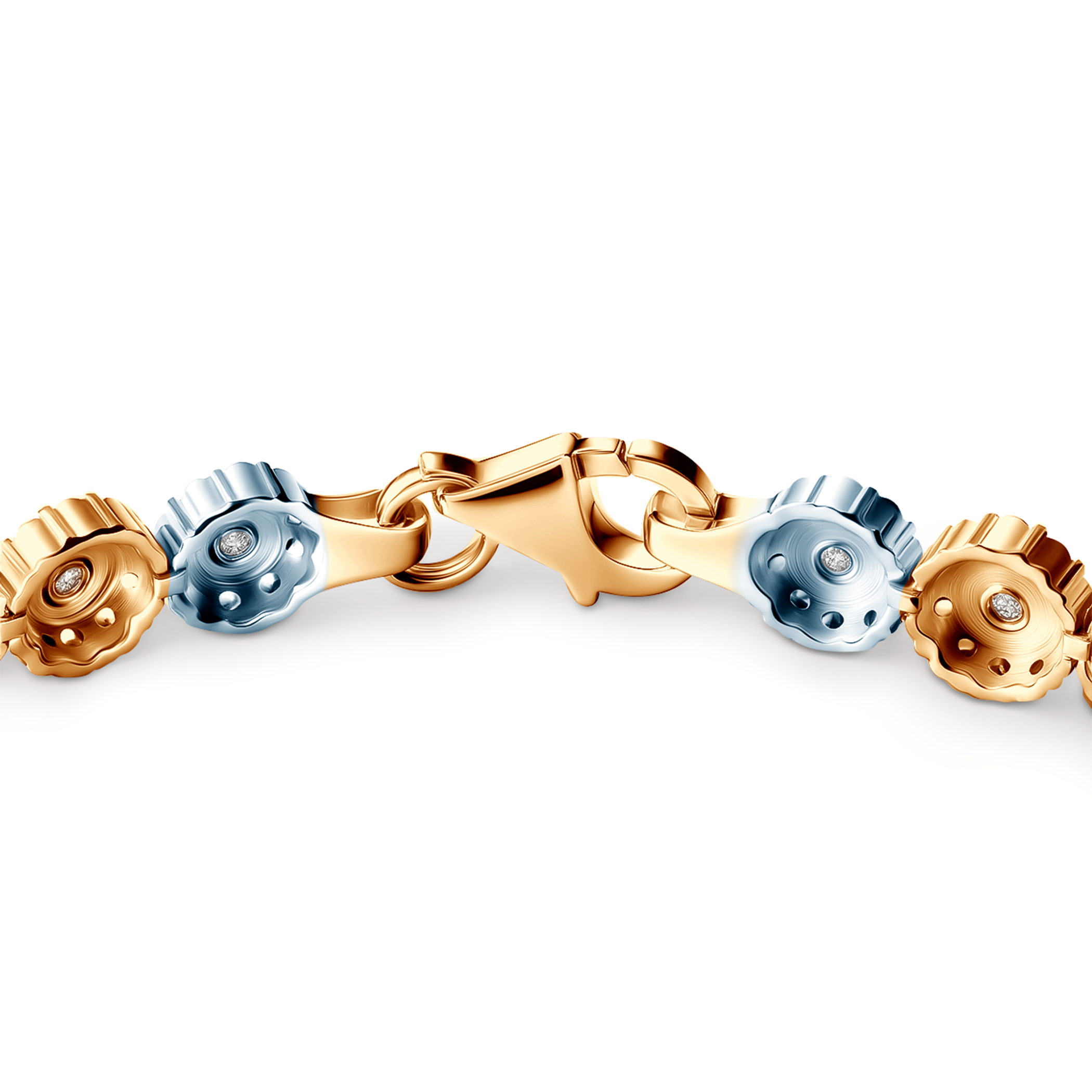 Tennisarmband SAVICKI 5,0 mm: zweifarbiges Gold 585, Zirkonia