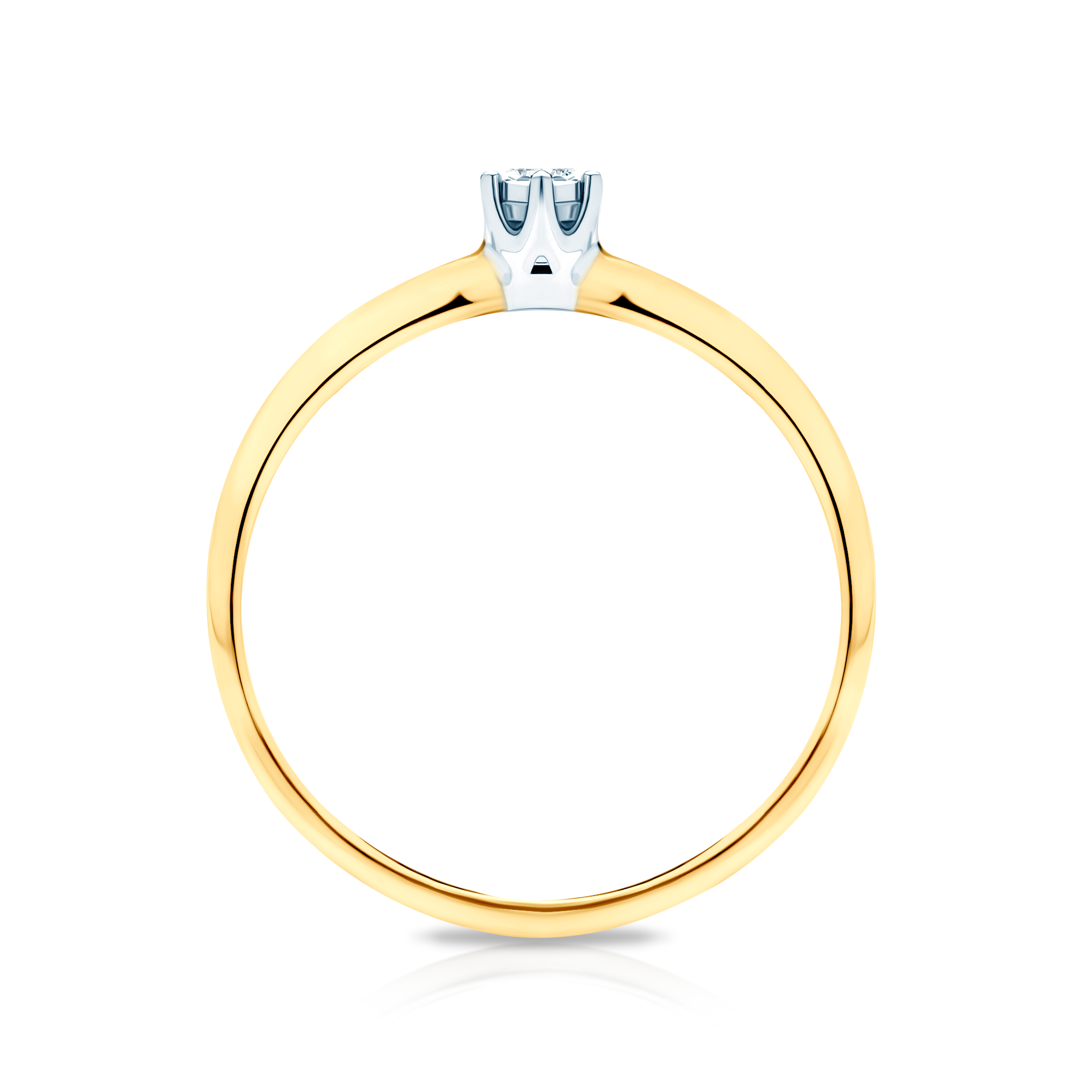 Pierścionek zaręczynowy SAVICKI: dwukolorowe złoto, diament