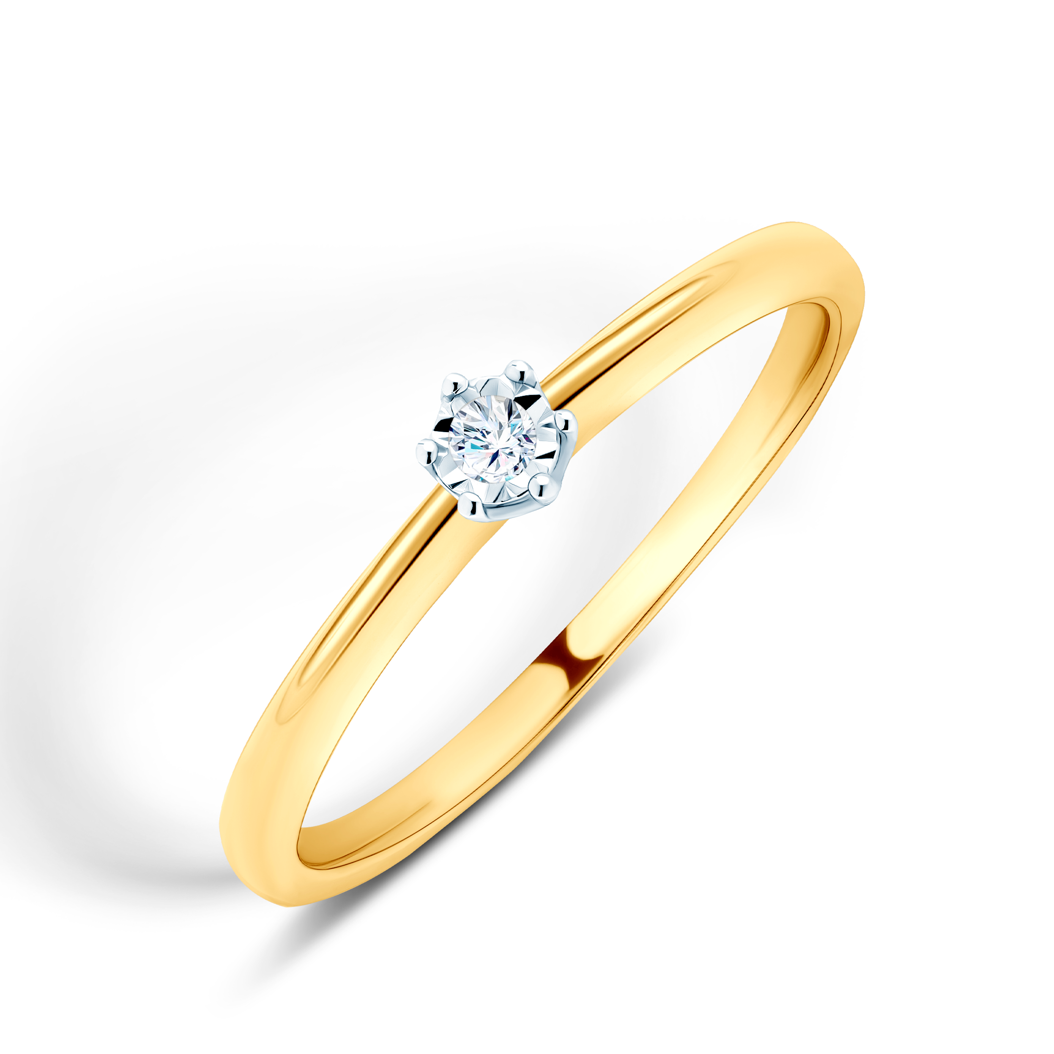 Pierścionek zaręczynowy SAVICKI: dwukolorowe złoto, diament