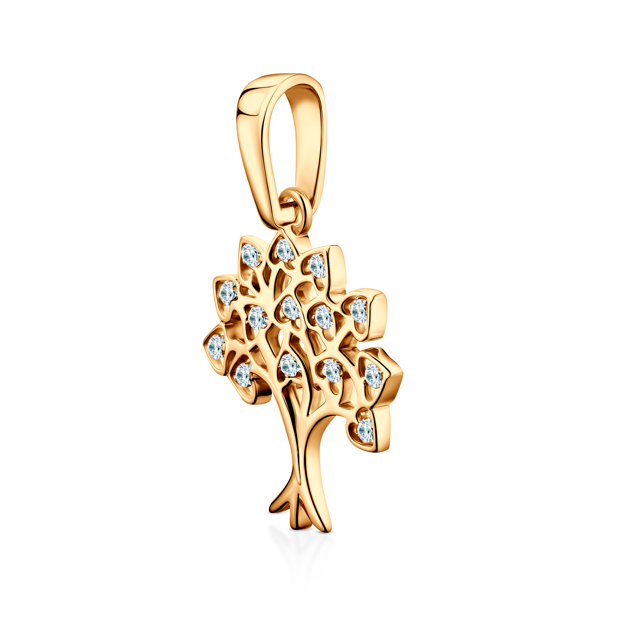 Anhänger SAVICKI Baum: Gelbgold, Zirkonia