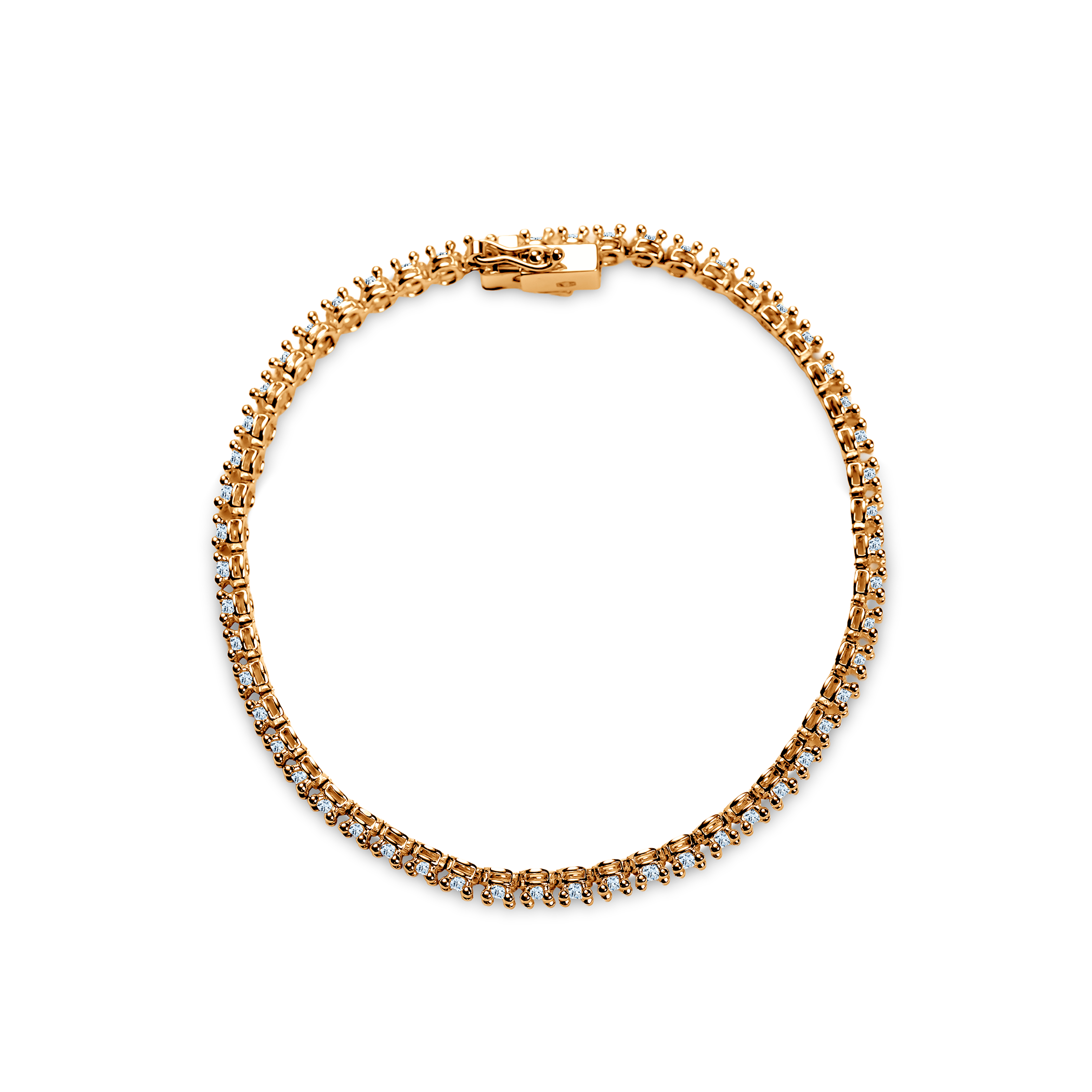 Tennisarmband Luminy 3,2 mm: Gold, weiße Saphire