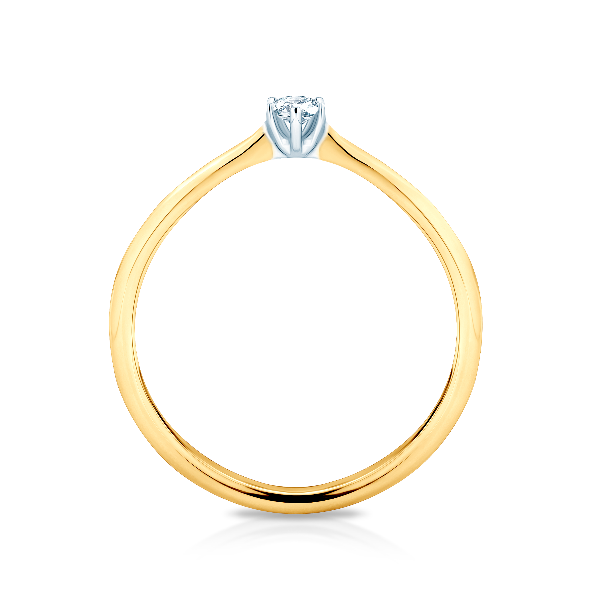 Pierścionek zaręczynowy SAVICKI: dwukolorowe złoto, diament