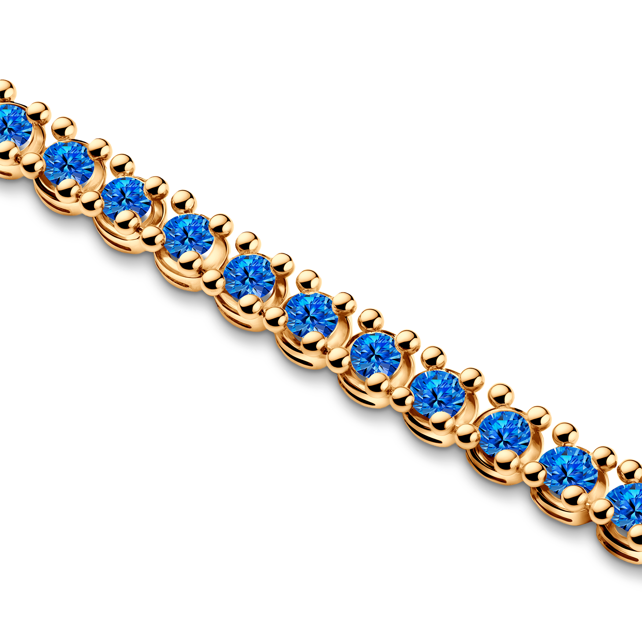 Bransoletka tenisowa Luminy 3,2mm: złoto, niebieskie szafiry - 3