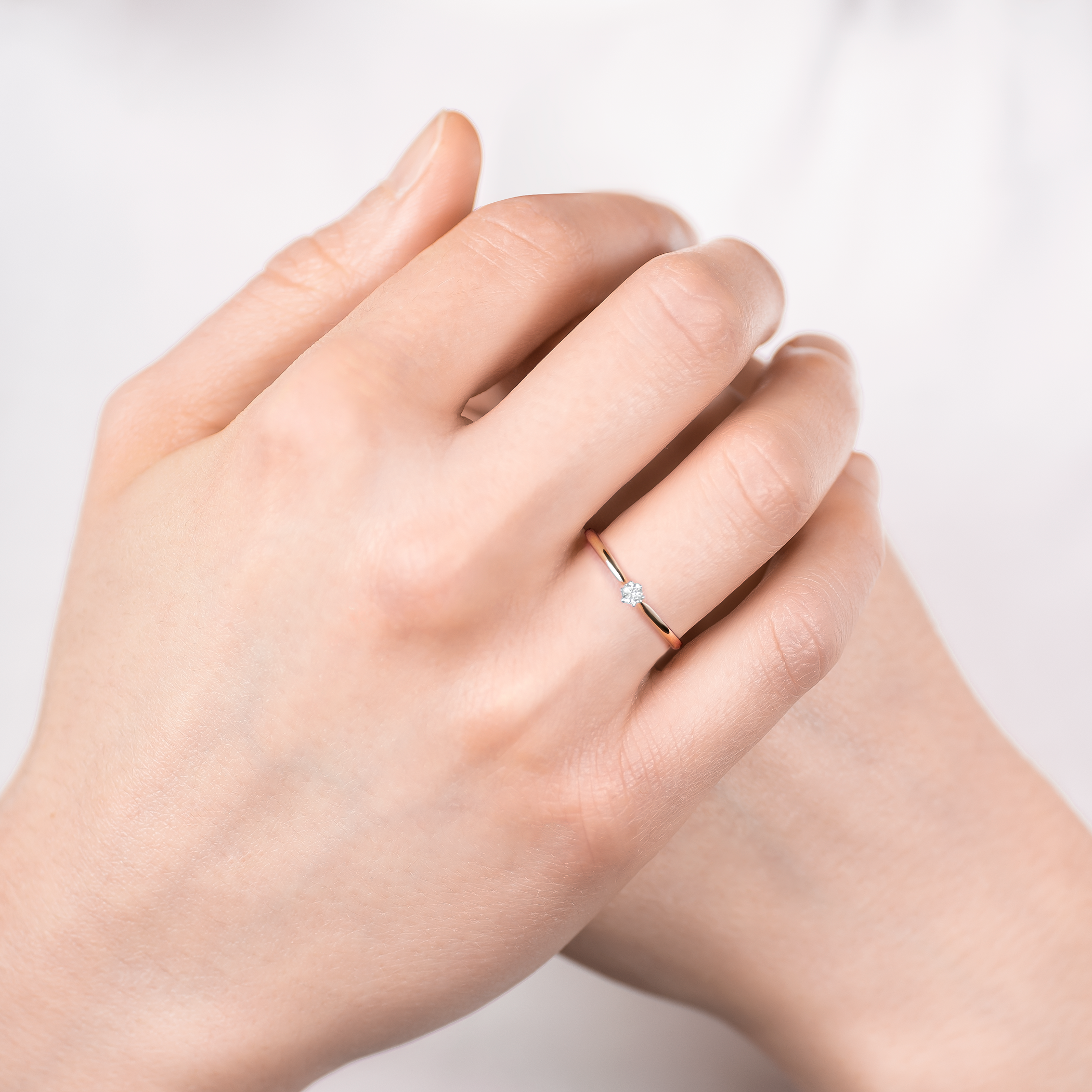 Pierścionek zaręczynowy SAVICKI: dwukolorowe złoto, diament