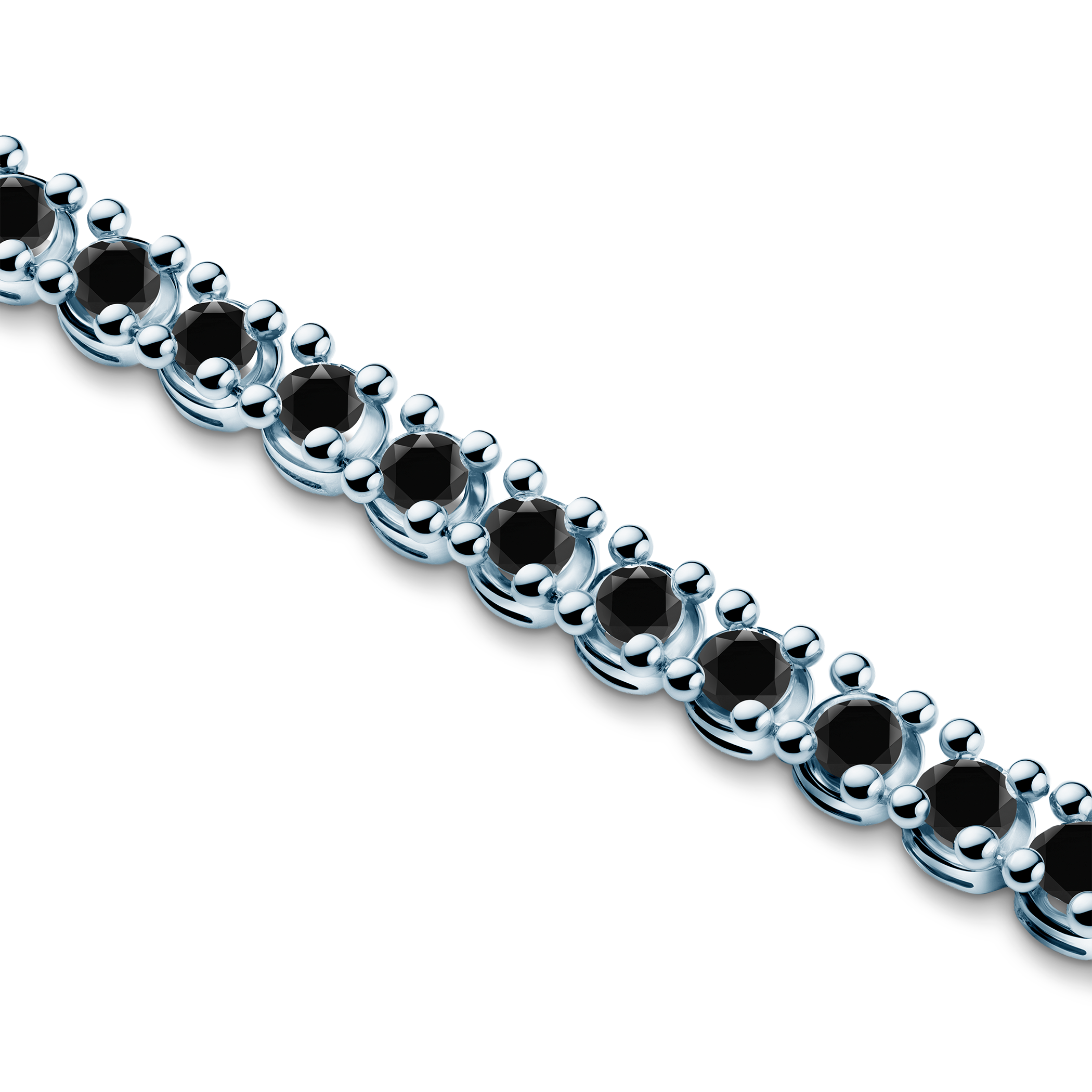 Tennisarmband Luminy 3,2 mm: Weißgold, schwarze Diamanten