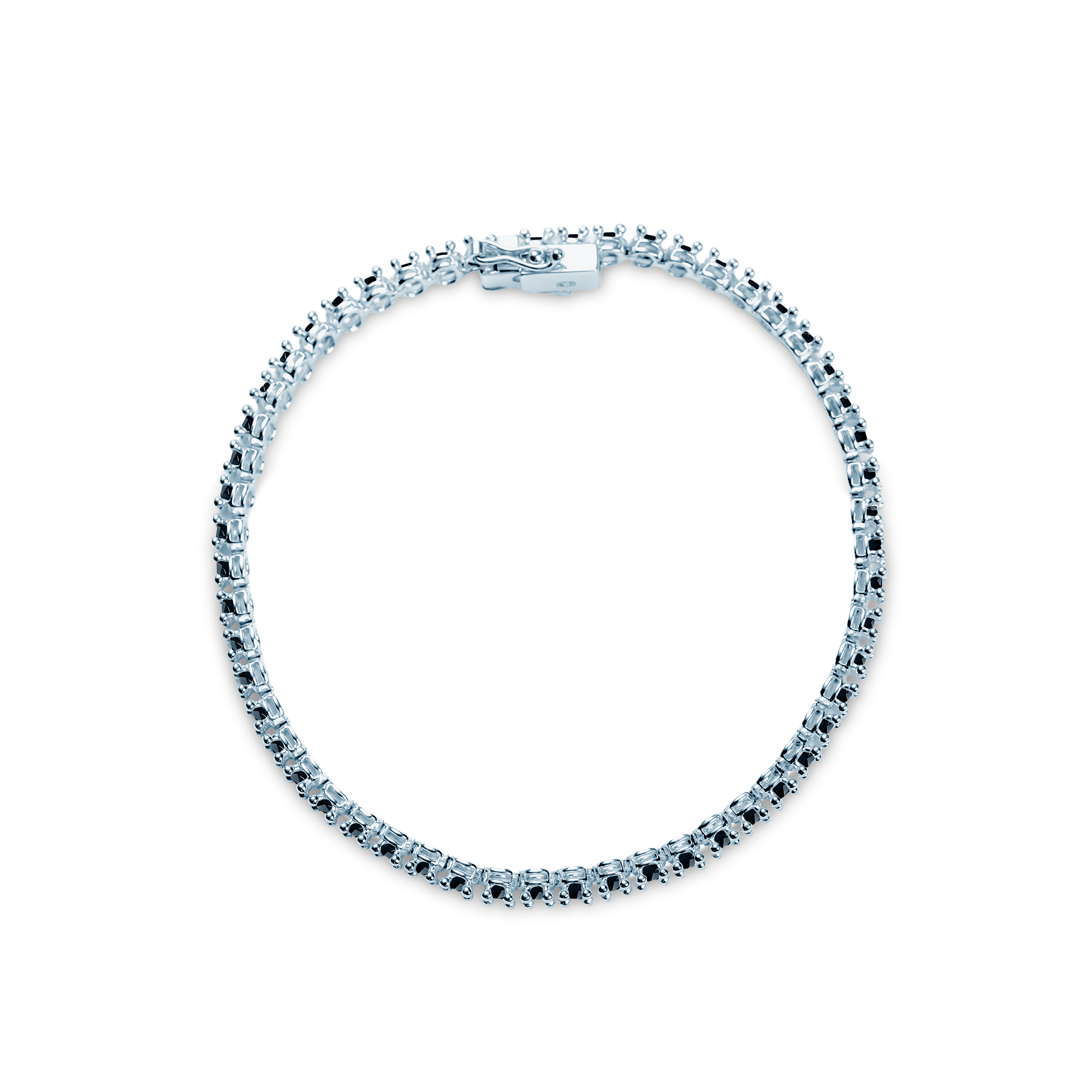 Tennisarmband Luminy 3,2 mm: Weißgold, schwarze Diamanten