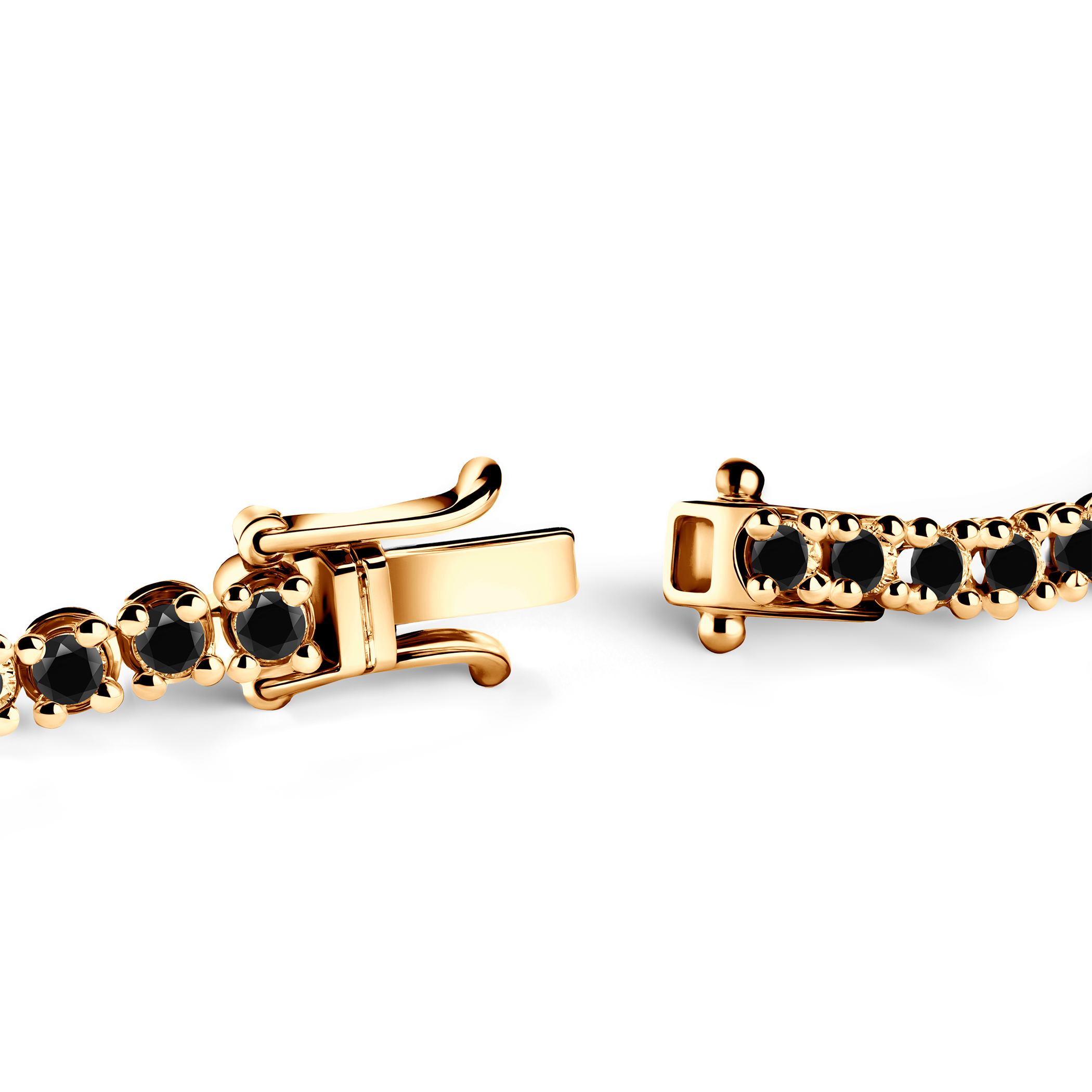 Tennisarmband Luminy 3,2 mm: Gold, schwarze Diamanten