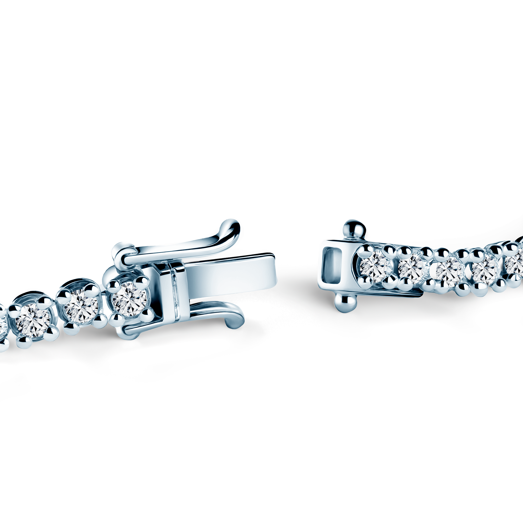 Bransoletka tenisowa Luminy 3,2mm: białe złoto, białe szafiry