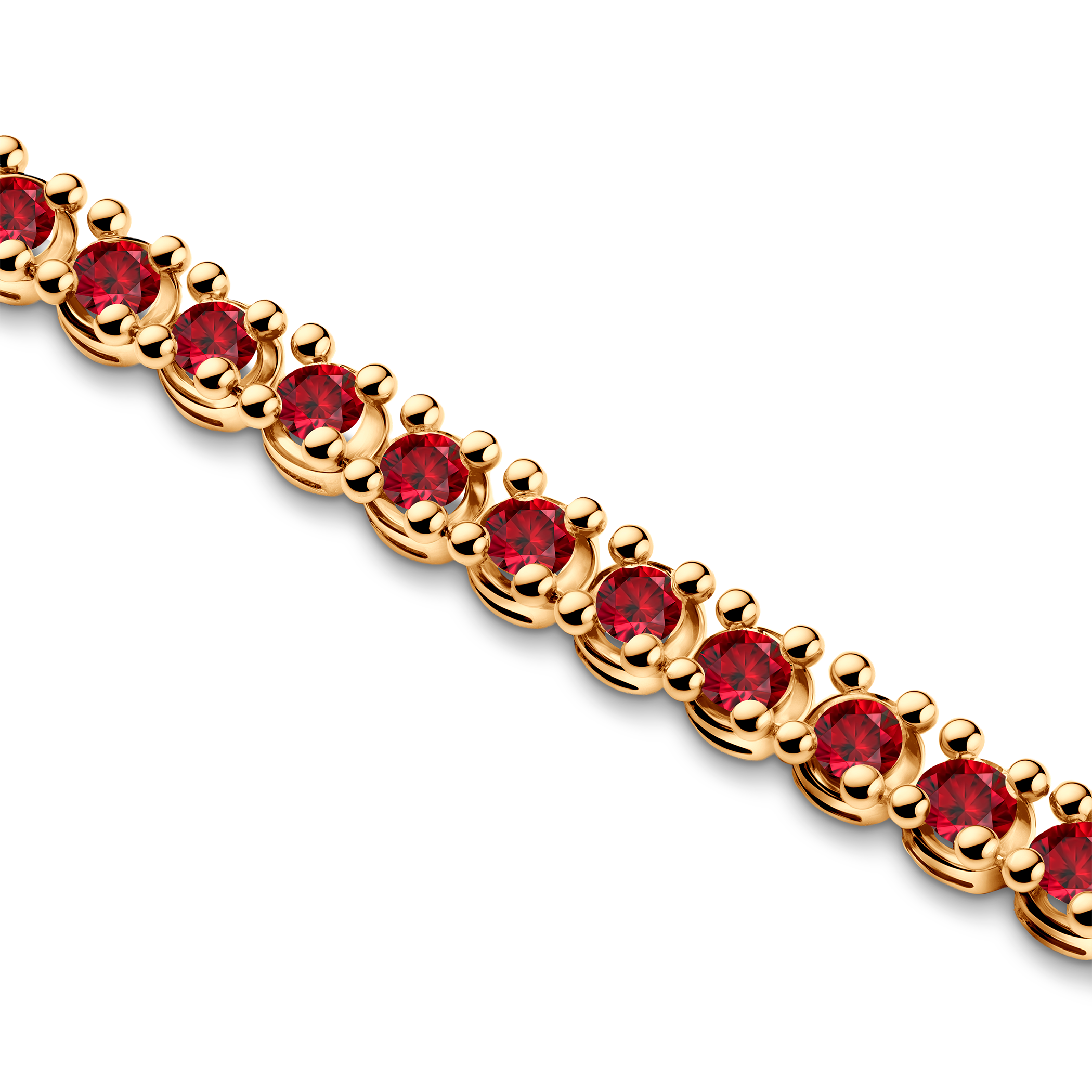 Bransoletka tenisowa Luminy 3,2mm: złoto, rubiny