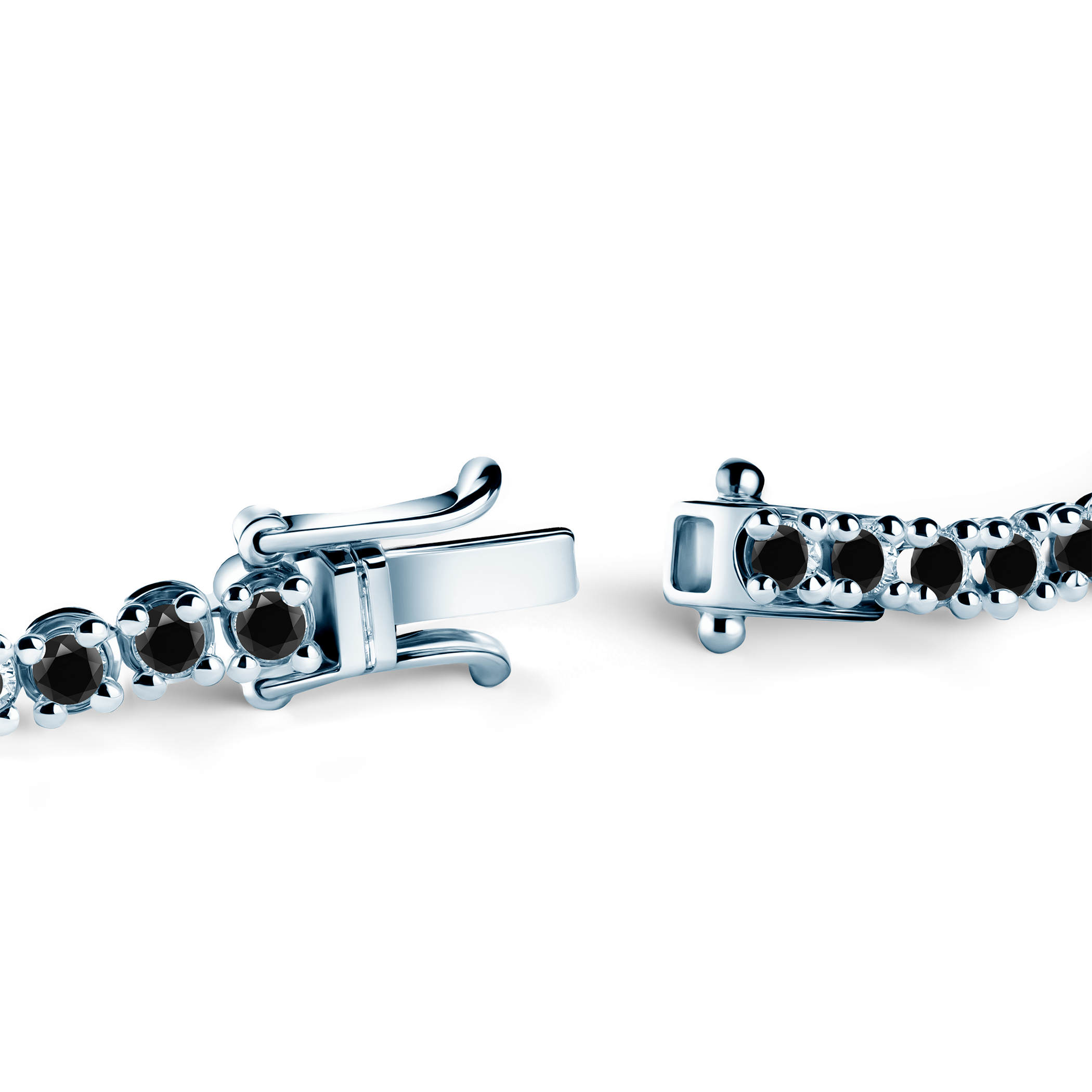 Tennisarmband Luminy 3,2 mm: Weißgold, schwarze Diamanten