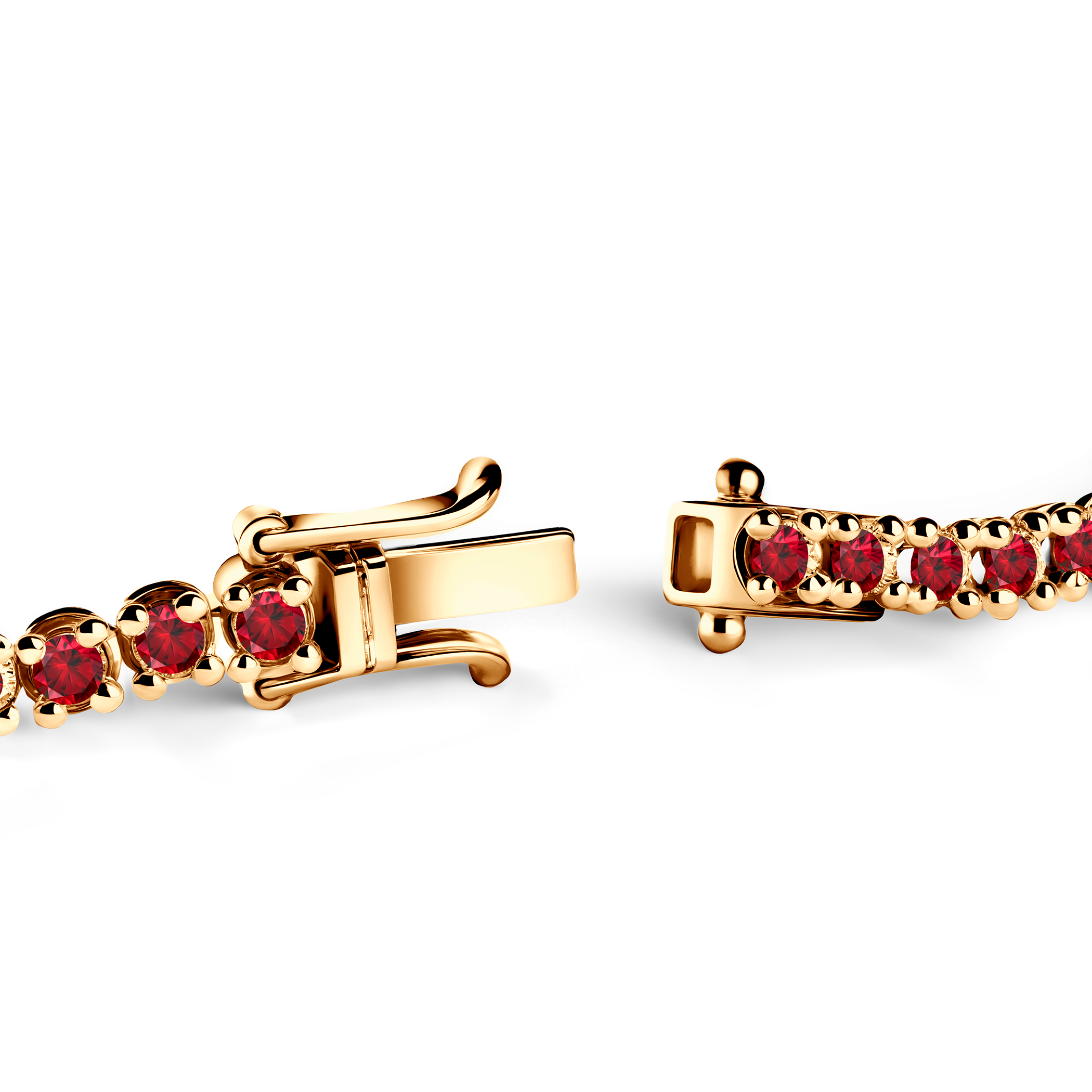 Bransoletka tenisowa Luminy 3,2mm: złoto, rubiny